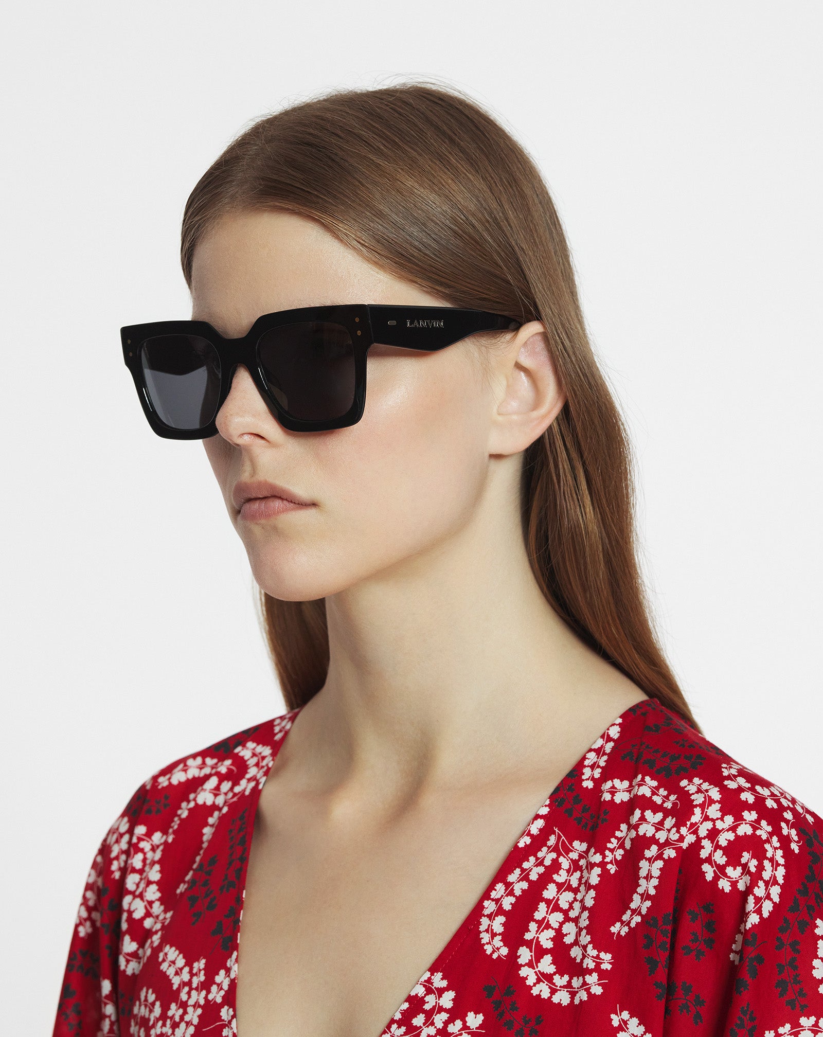 LUNETTES MAXI RECTANGLE LANVIN SIGNATURE NOIR