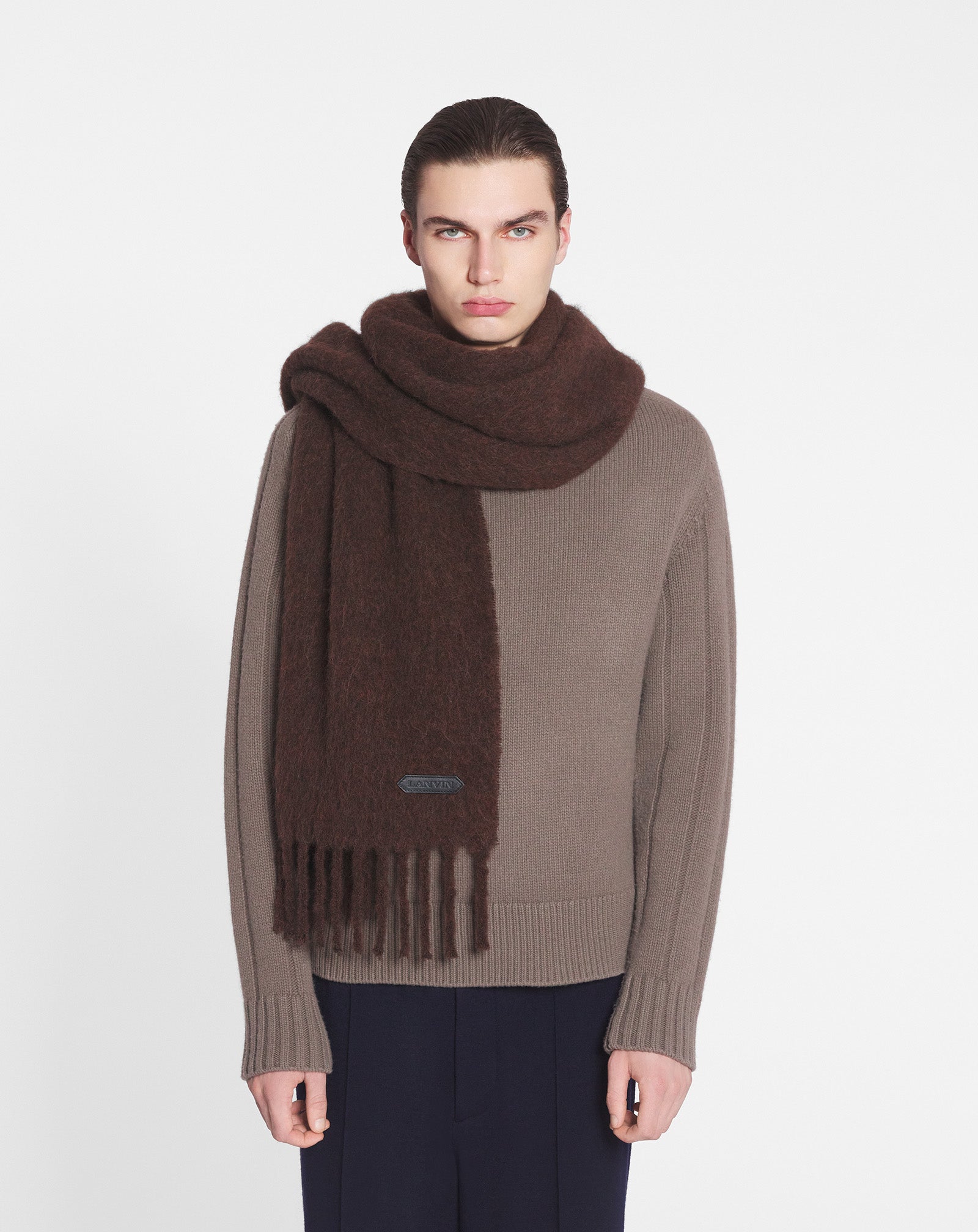 LANVIN FRINGED SCARF IN WOOL