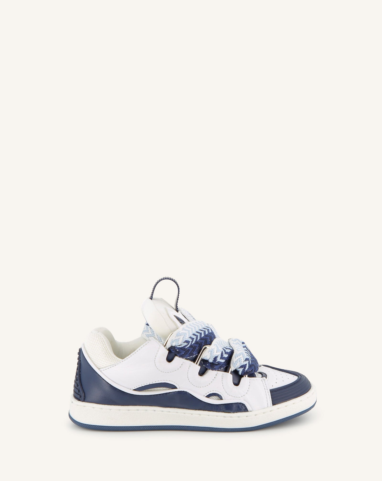 新品タグ付き LANVIN SPORT 濃紺×白 フレンチスリーブ 綿100％ Blue Lace-up Trainers | Lanvin