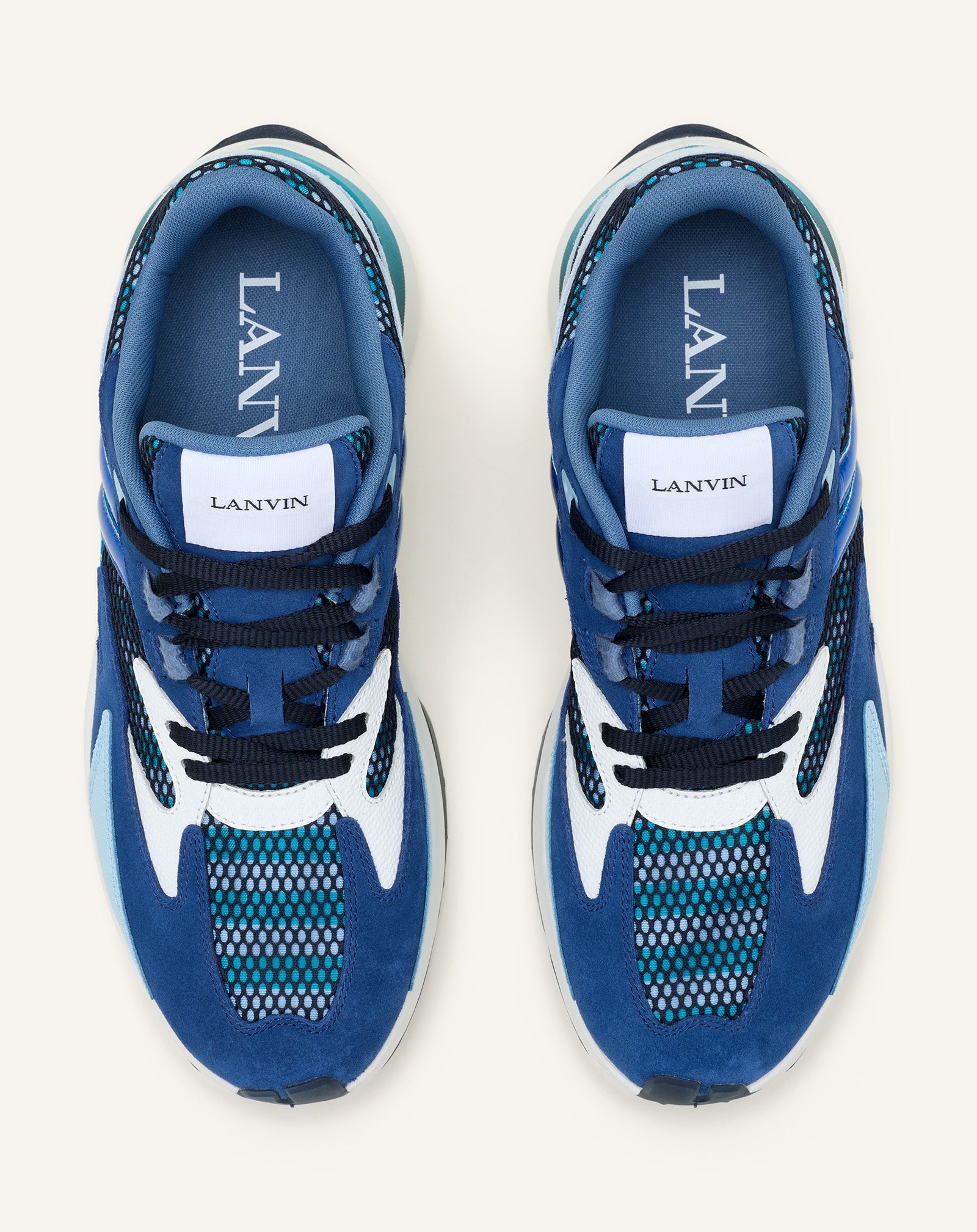 JLA SNEAKERS IN MESH AND METALLIC LEATHER