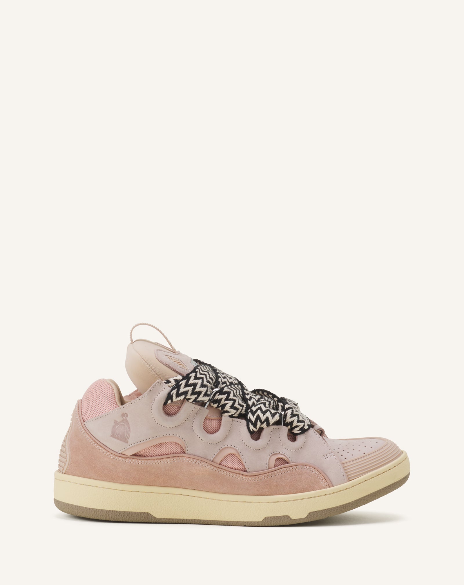 LANVIN ピンクベージュ フーディ　パーカー Pink Leather Curb Sneakers | Lanvin