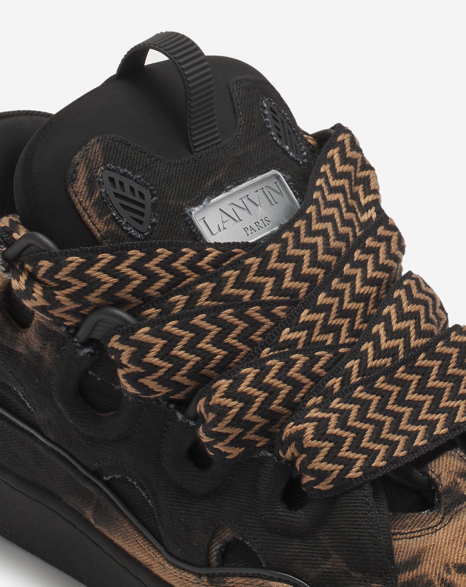 CURB WASHED DENIM SNEAKERS