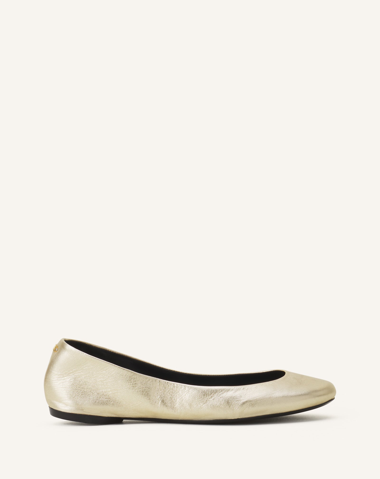 THE BALLERINA FLAT IN METALLIC LEATHER