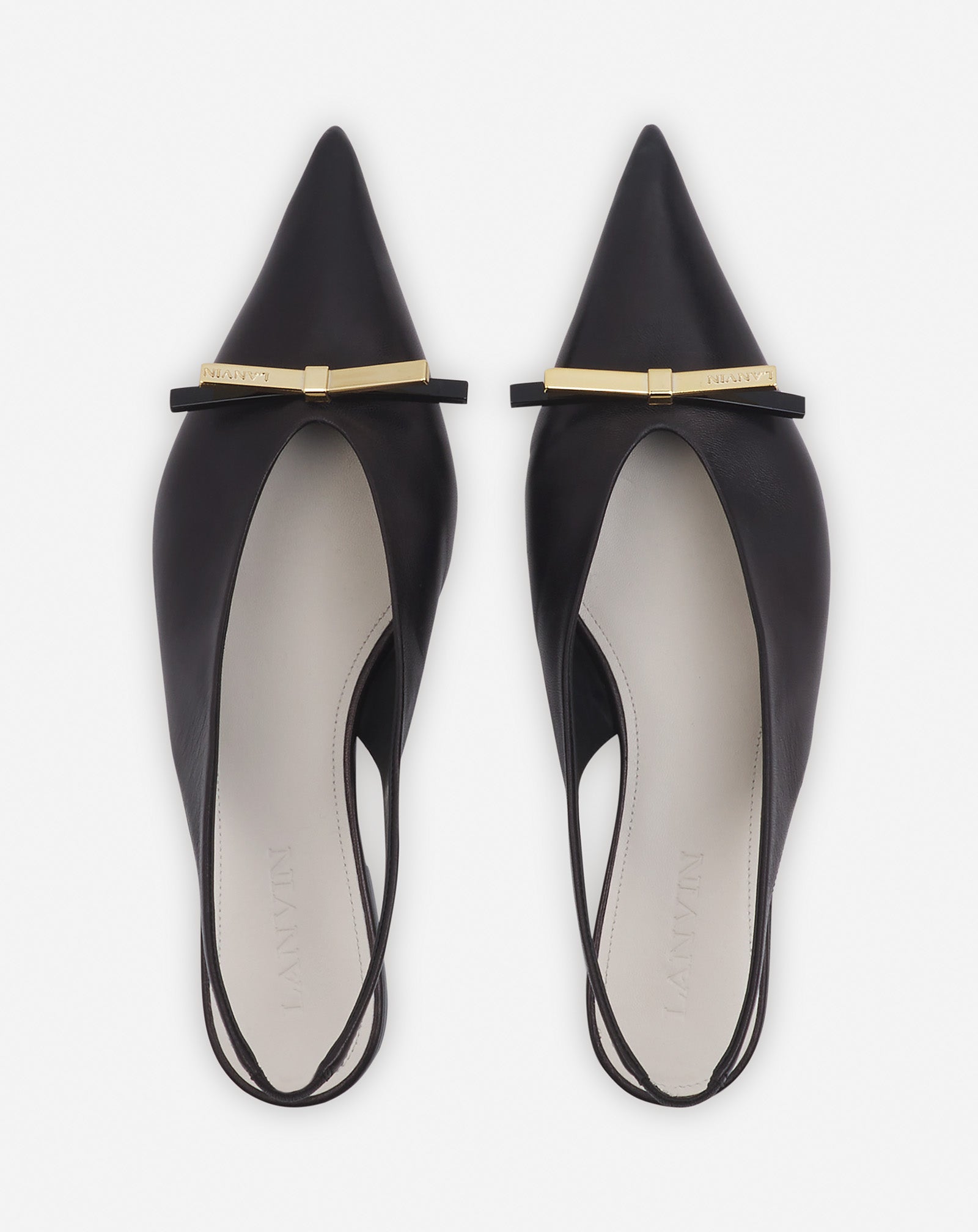 LANVIN BOW LEATHER SLINGBACK