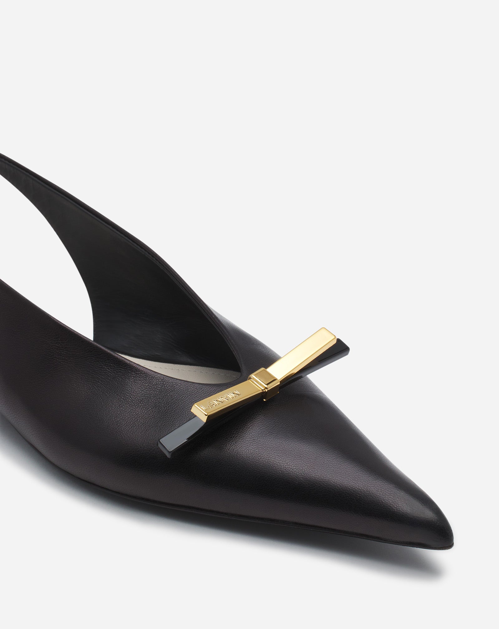 LANVIN BOW LEATHER SLINGBACK