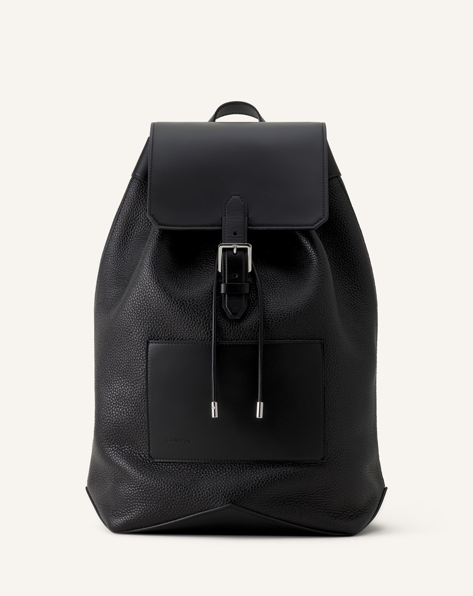 バッグ Lamb Skin Leather Market Knapsack BLACK Sac À Dos Zaino En Cuir Black | Lanvin