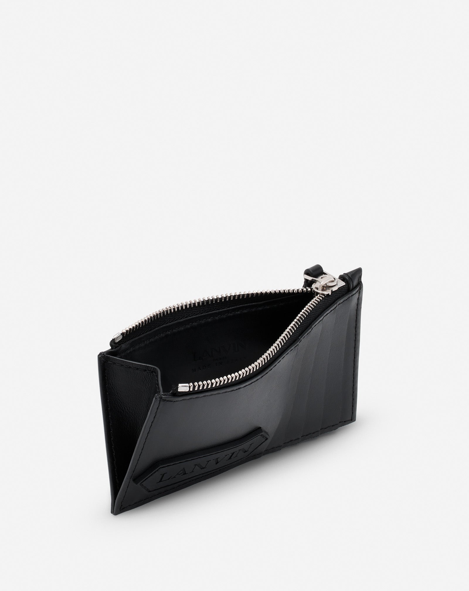 PORTE-CARTES LANVIN SIGNATURE EN CUIR NOIR