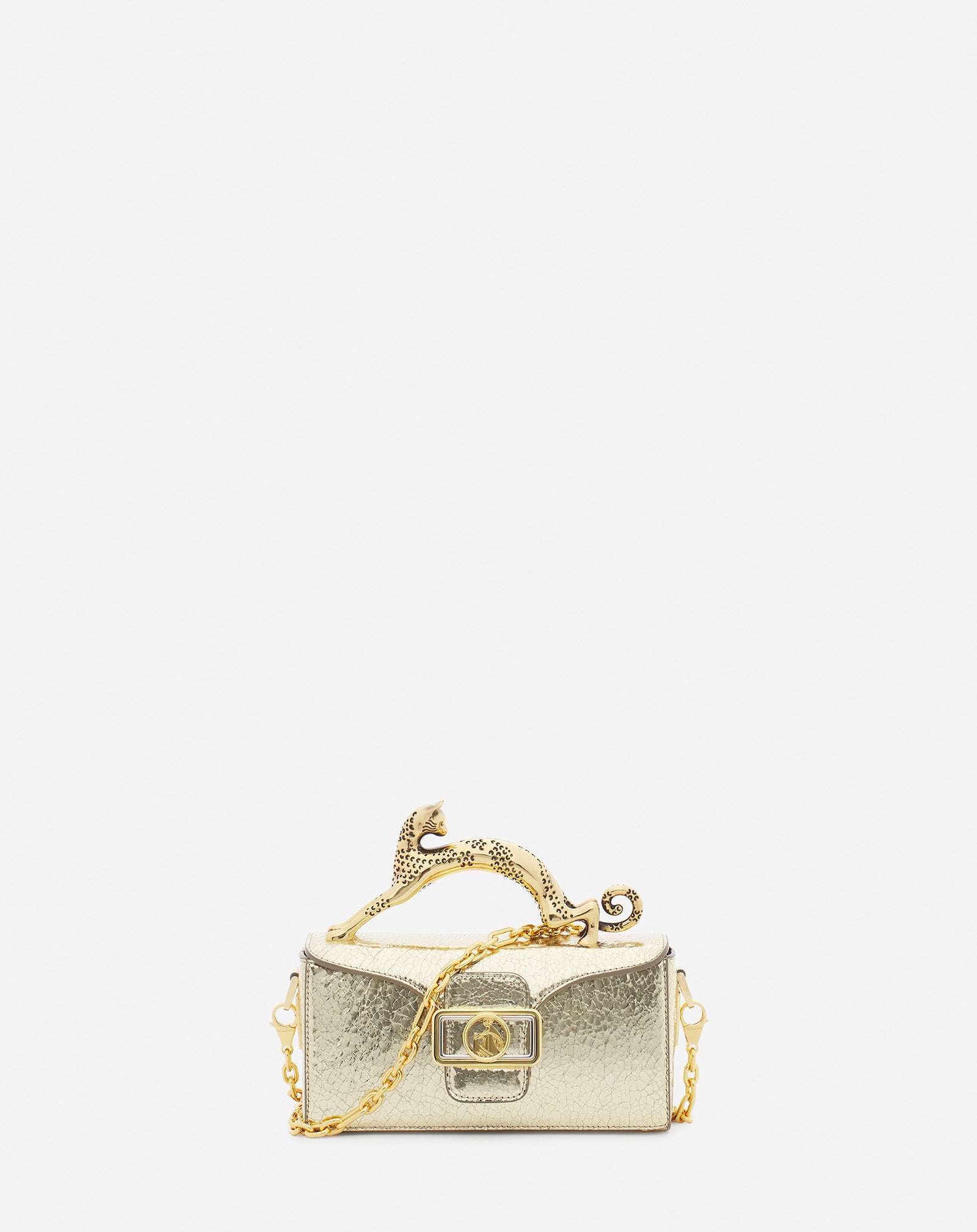 NANO PENCIL CAT BAG IN CRACKLED METALLIC LEATHER