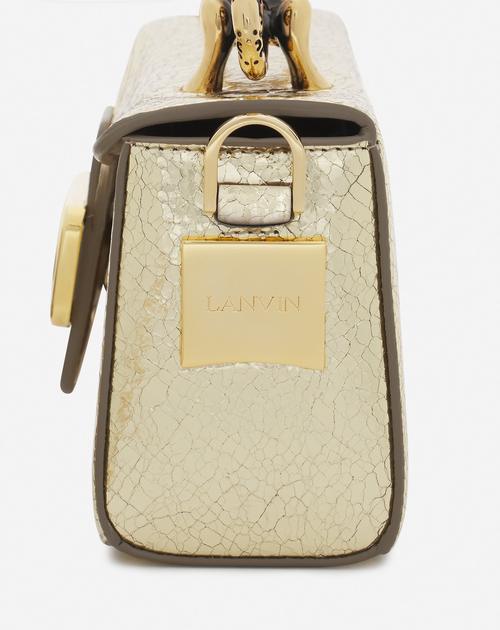 NANO PENCIL CAT BAG IN CRACKLED METALLIC LEATHER