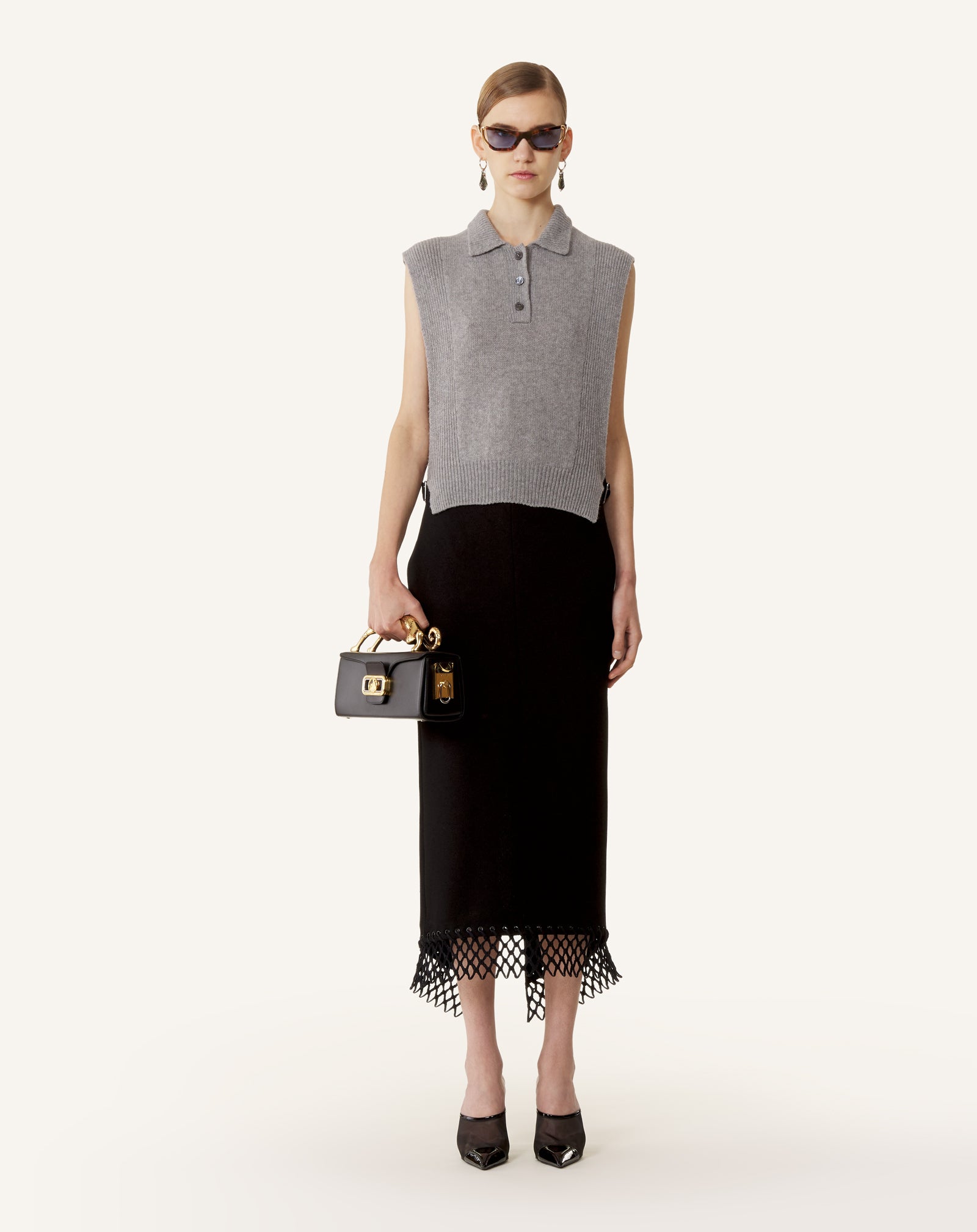 PENCIL CAT BAG IN LEATHER