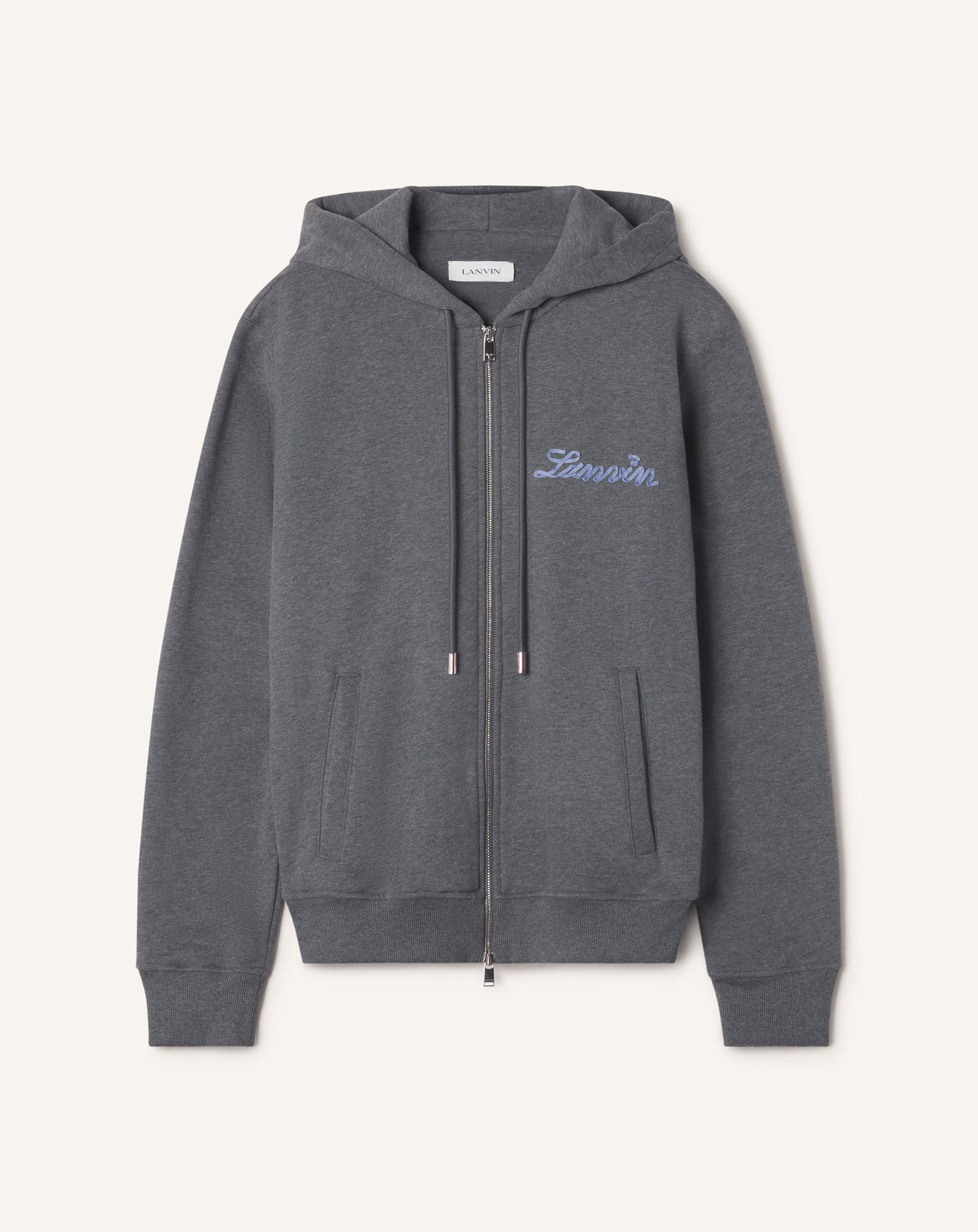 HOODIE ZIPPÉ RUBAN LANVIN EN COTON ET CACHEMIRE