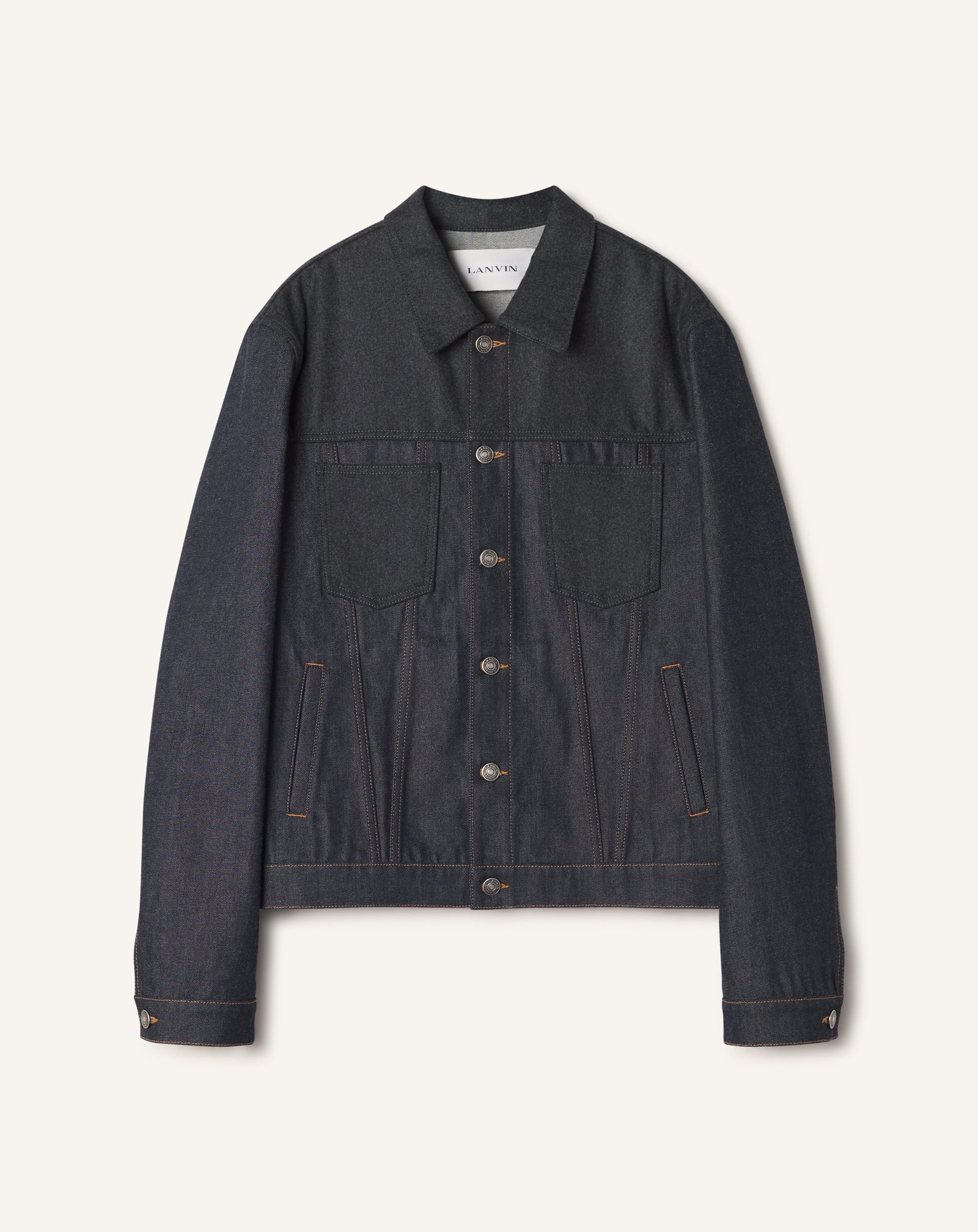 CLASSIC JACKET IN DENIM AND WOOL FLANNEL