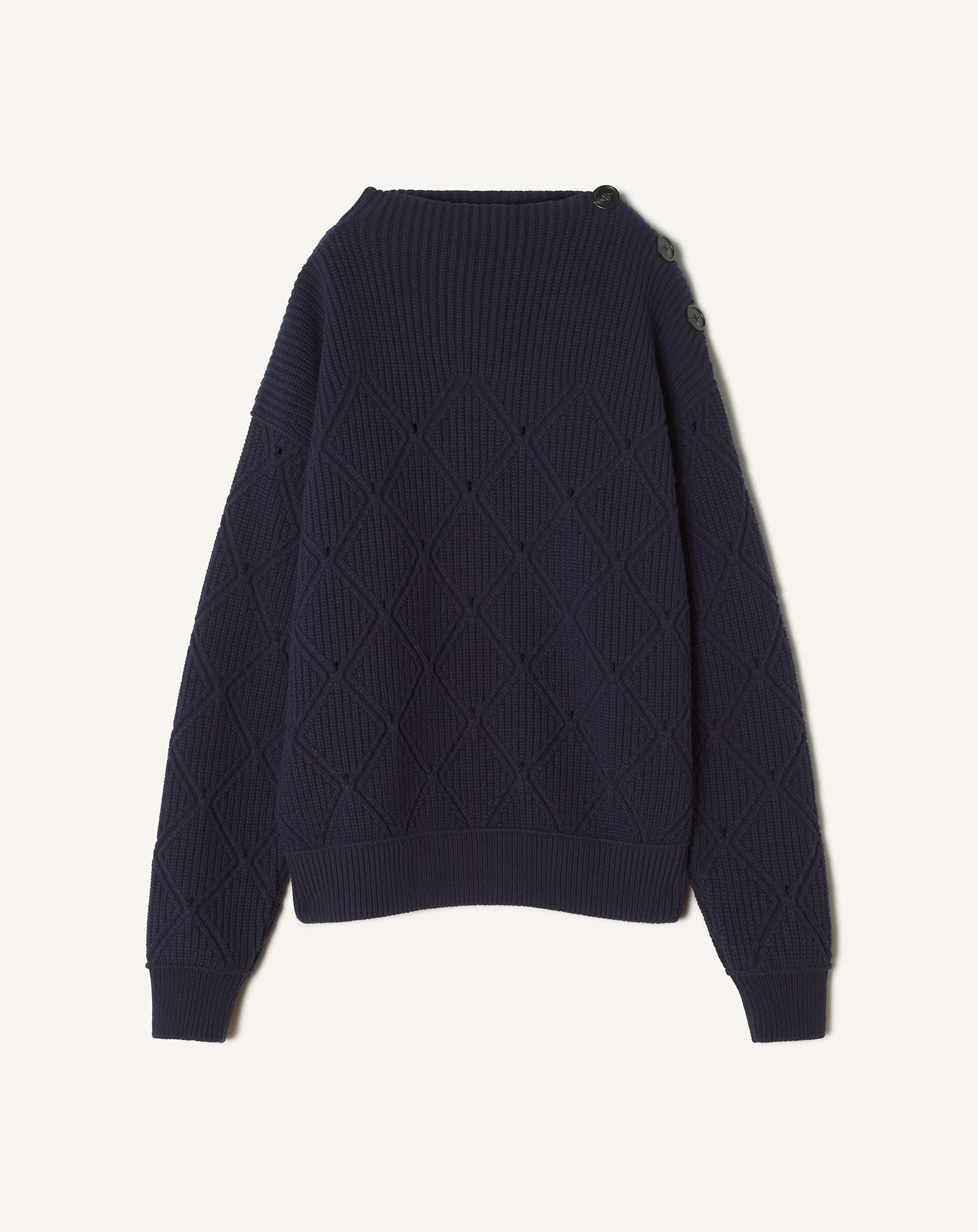 WOOL SWEATER WITH DIAMOND DETAIL