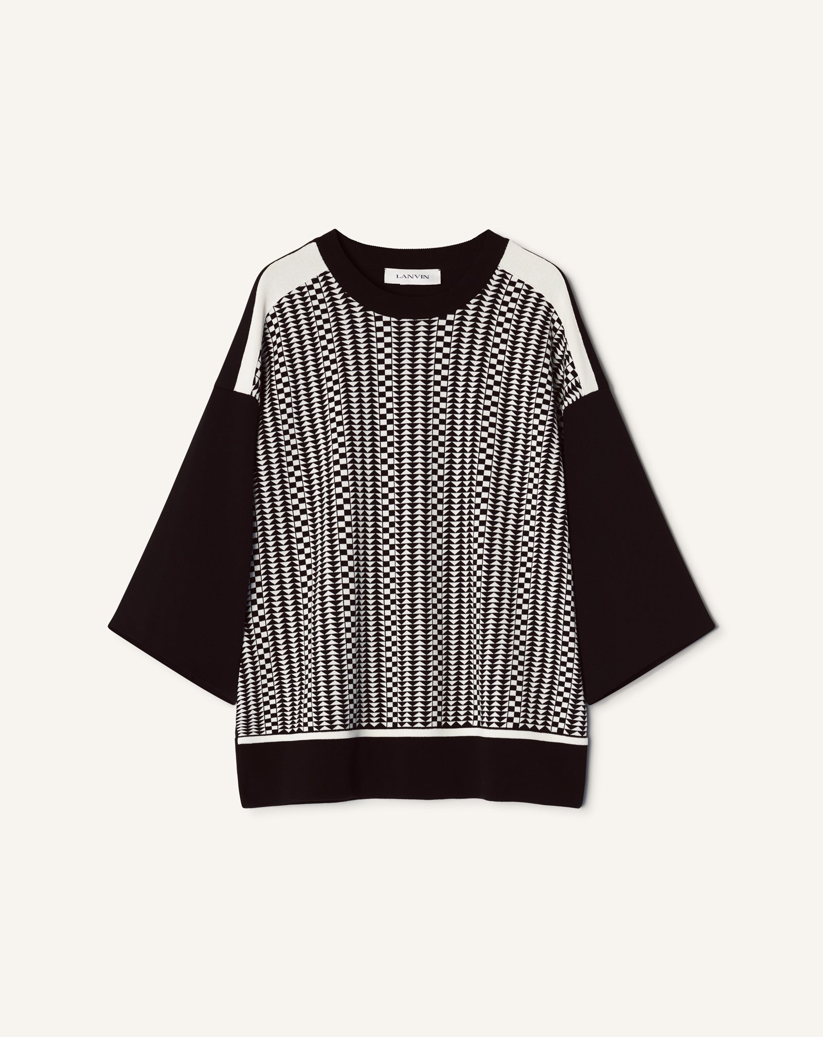 T-SHIRT AMPLE EN JACQUARD DE SOIE ET COTON