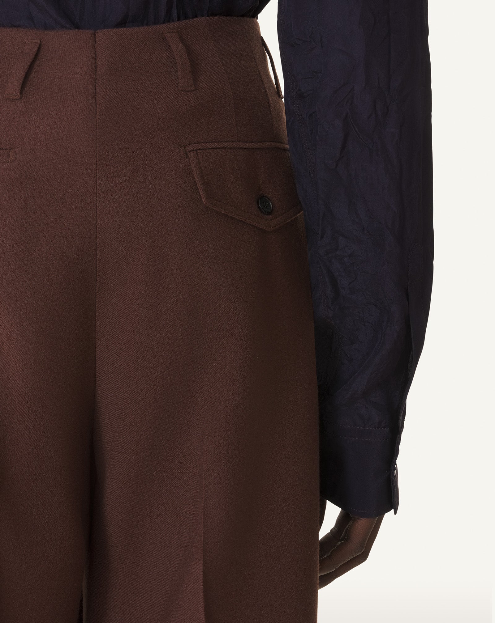 WIDE-LEG FLANNEL PANTS