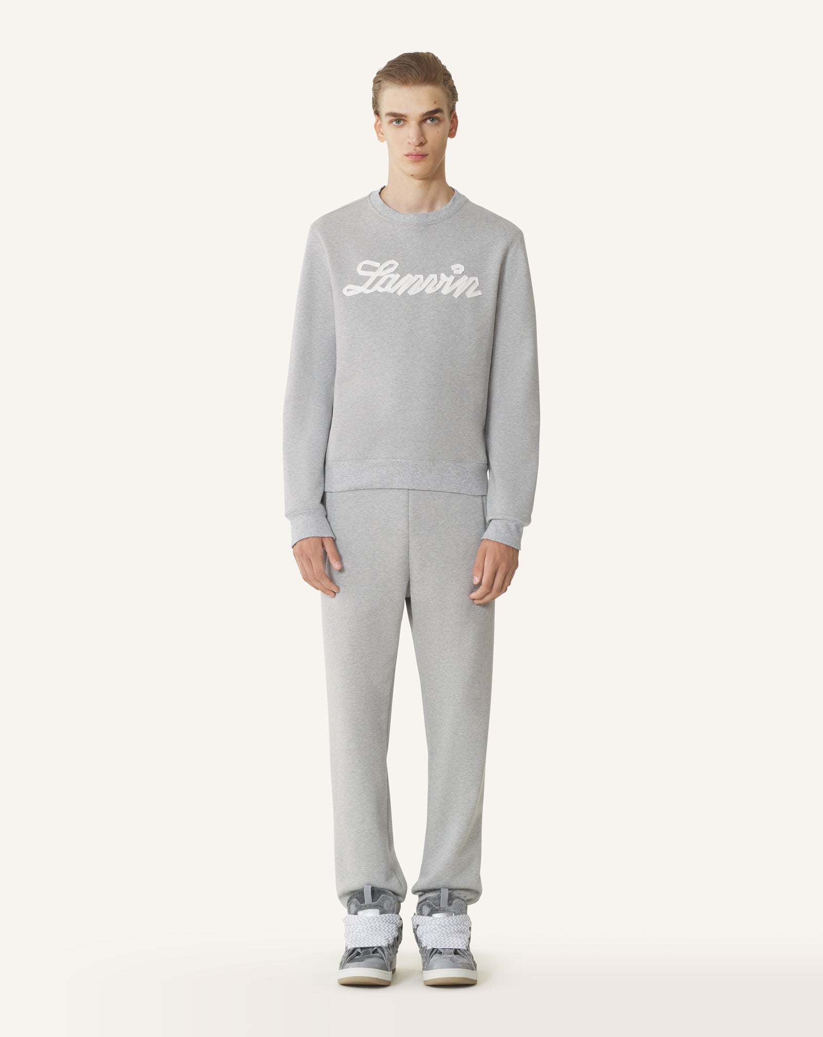 GREY LANVIN RIBBON JOGGING PANTS