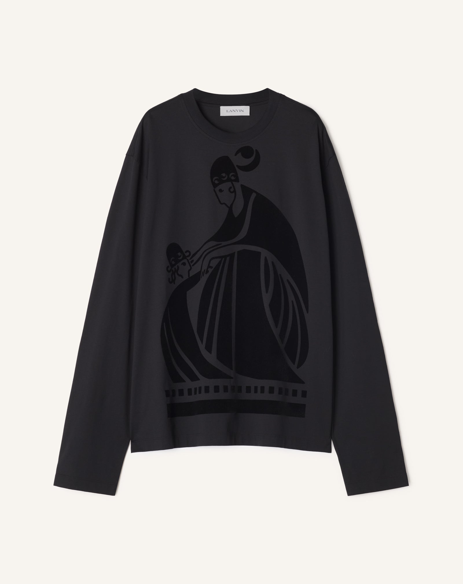 T-SHIRT MANCHES LONGUES FLOQUÉ LA MÈRE ET L'ENFANT EN COTON