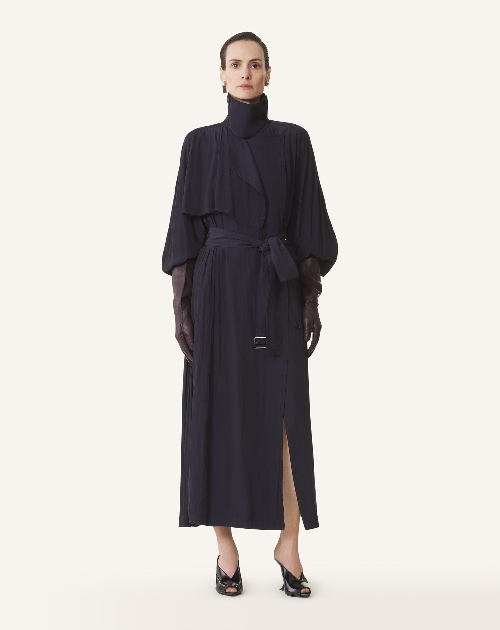 TRENCH IN CHARMEUSE