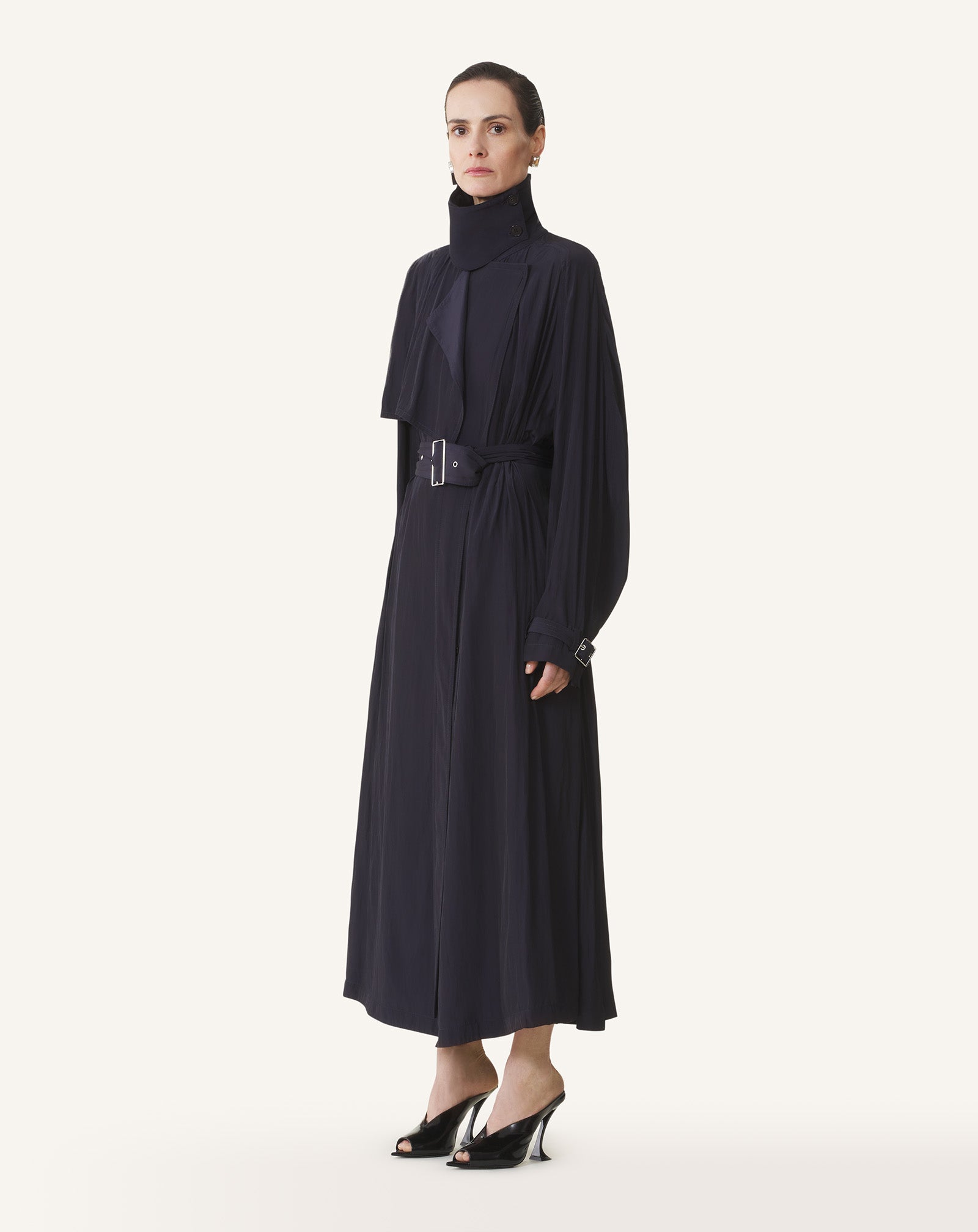 TRENCH IN CHARMEUSE