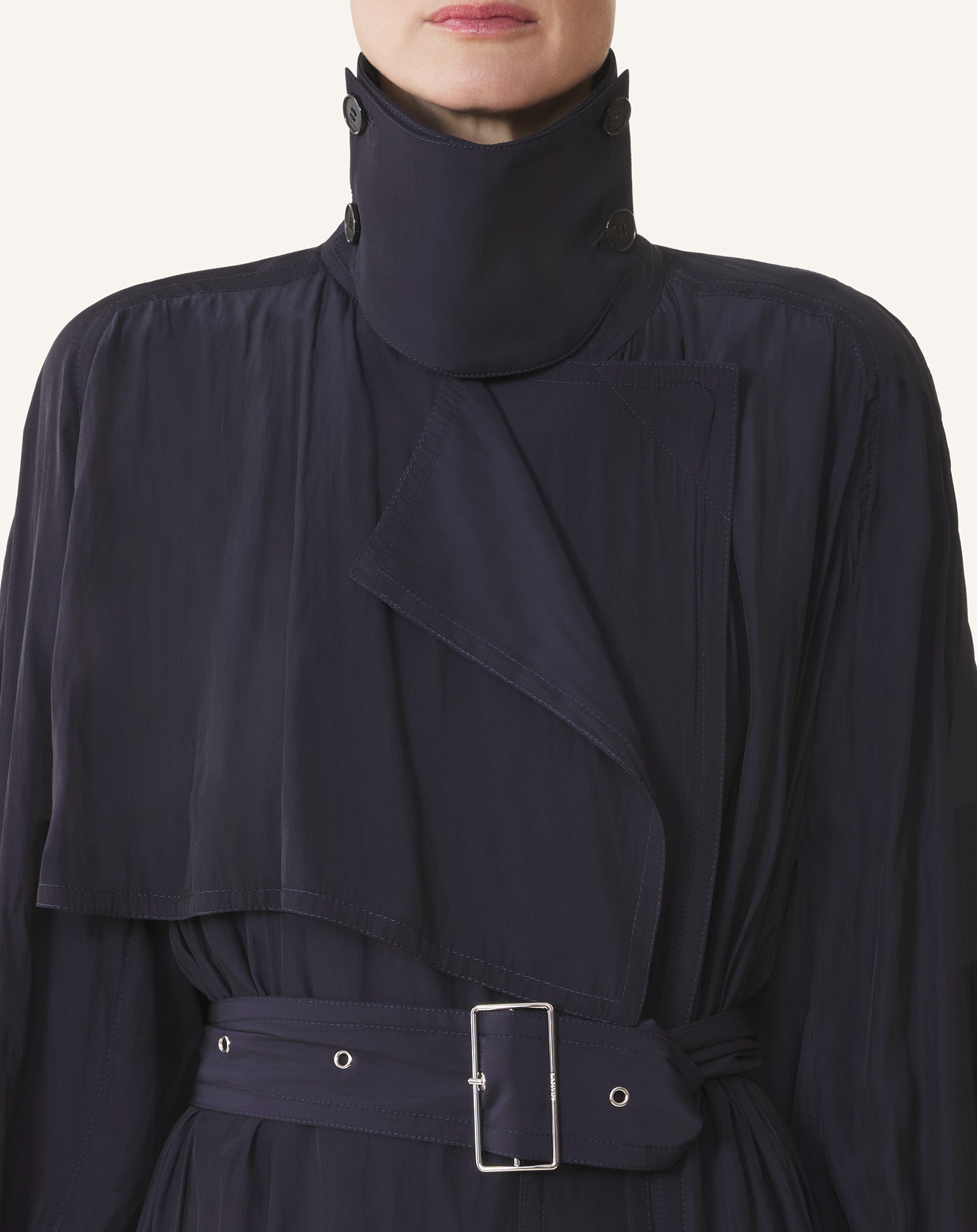 TRENCH IN CHARMEUSE