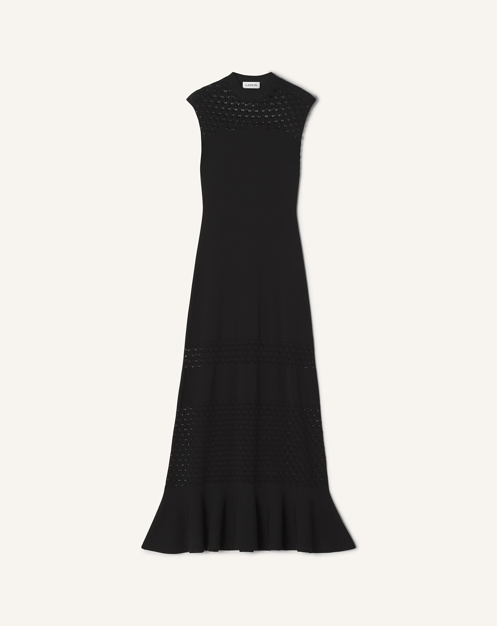 ROBE DÉTAIL DENTELLE EN VISCOSE NOIR