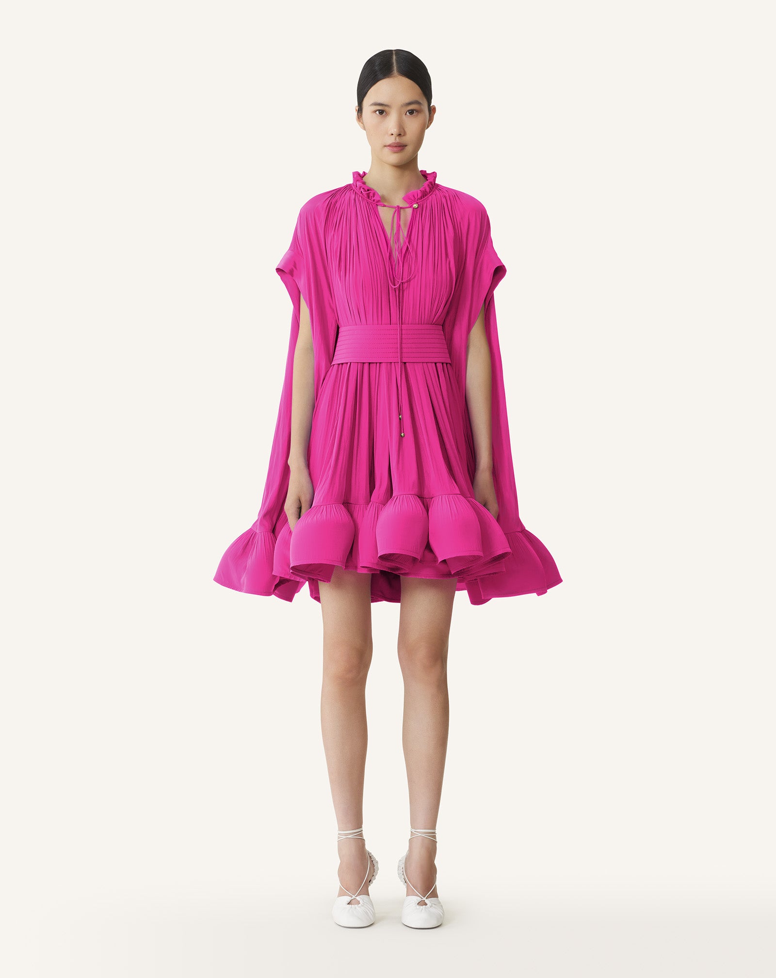 PINK SHORT CHARMEUSE DRESS