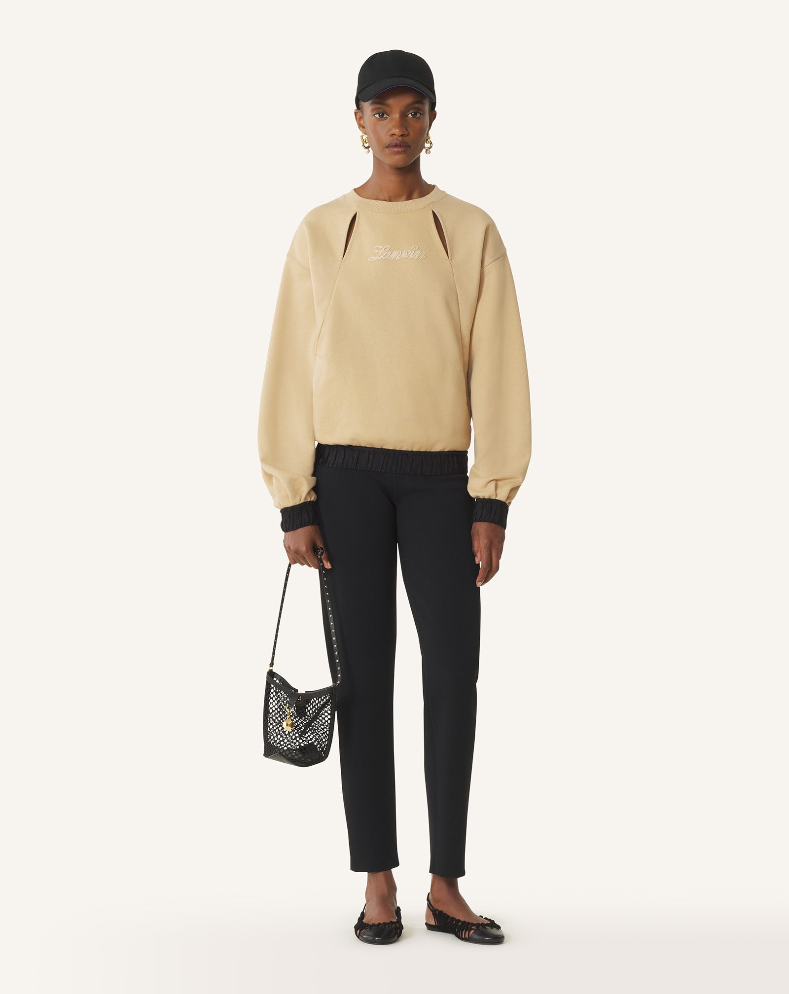 BEIGE LANVIN RIBBON SWEATSHIRT