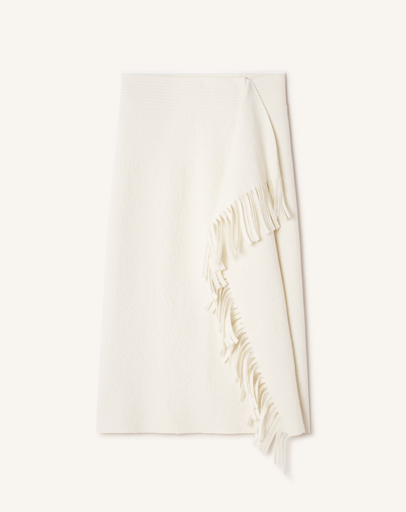 JUPE À FRANGES EN MAILLE DE COTON