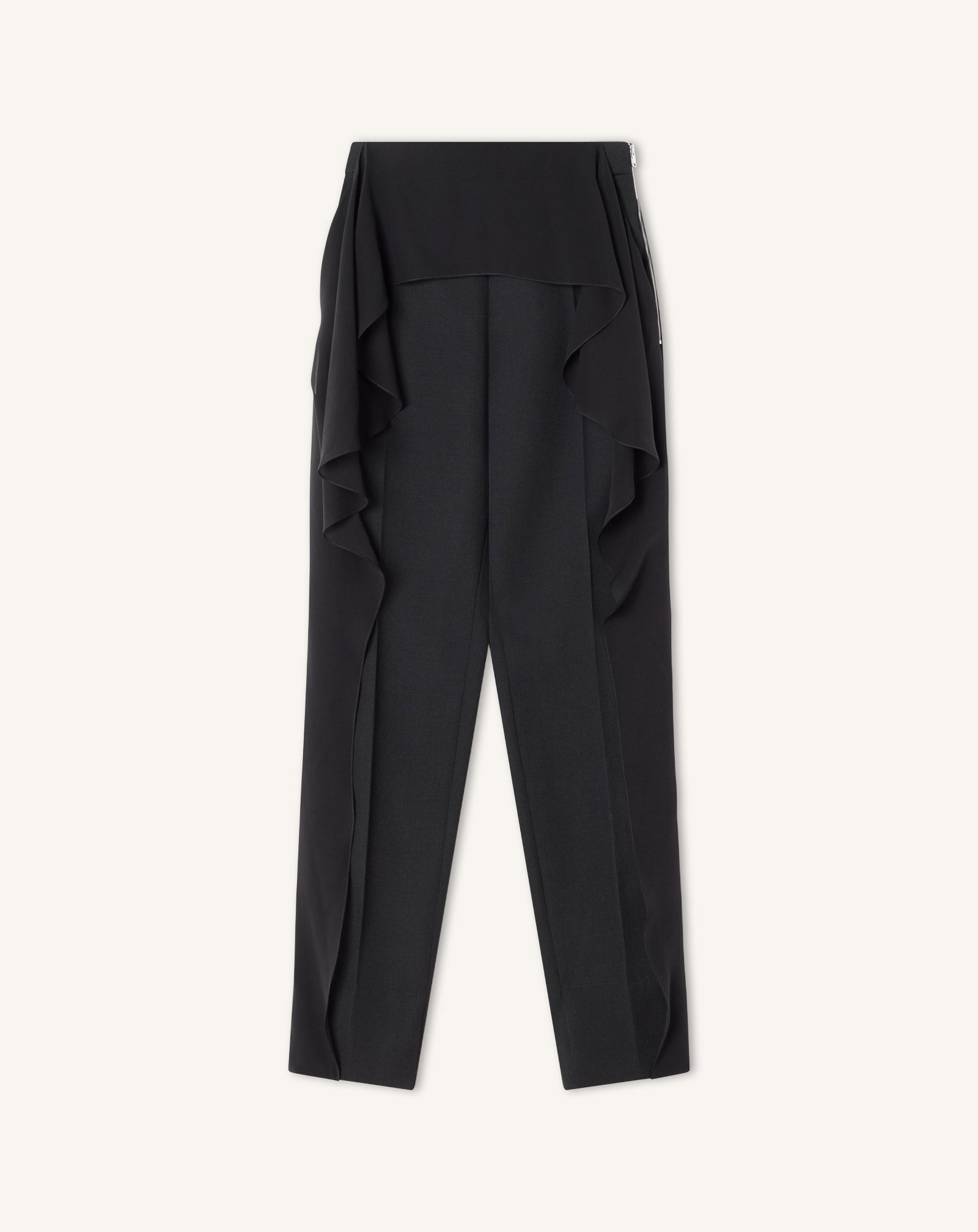 FRILLED WOOL PANTS