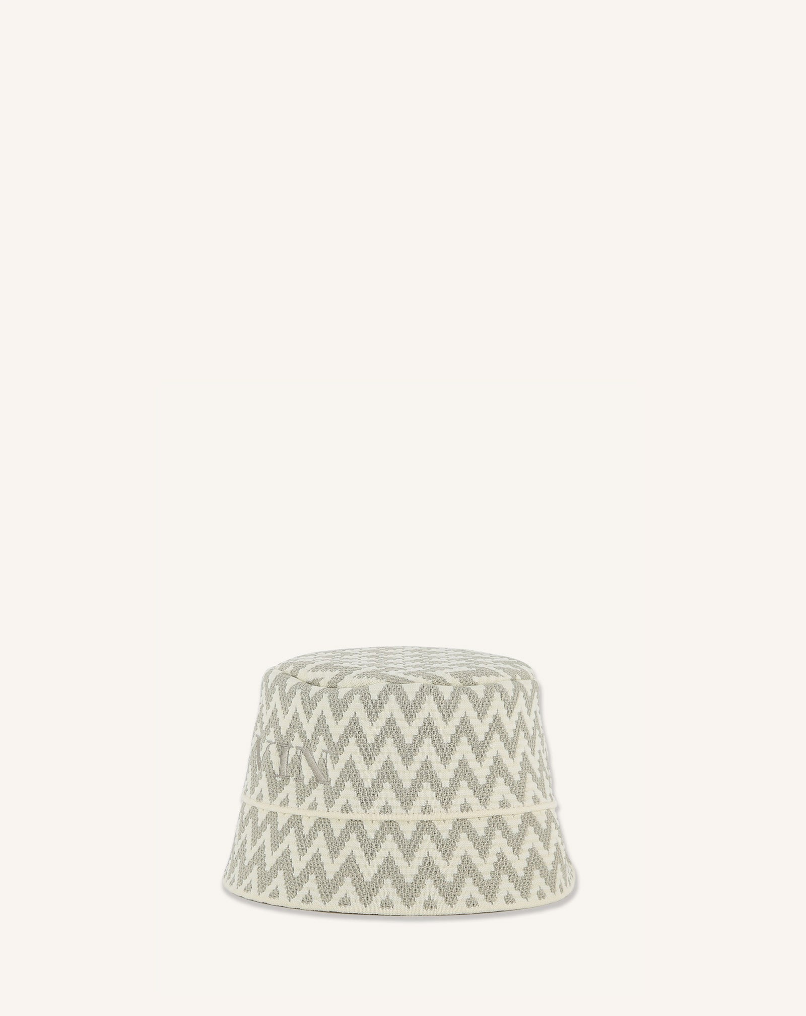 BEIGE KNITTED FABRIC BUCKET HAT