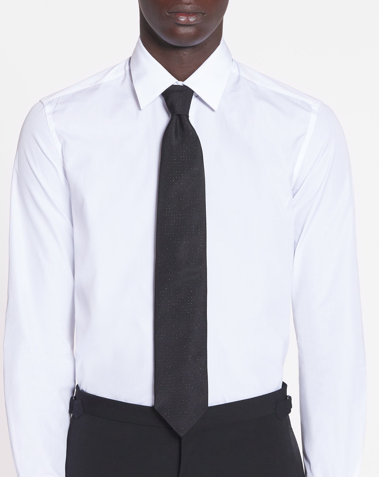 CRAVATE LANVIN EN SATIN À PAILLETES NOIR