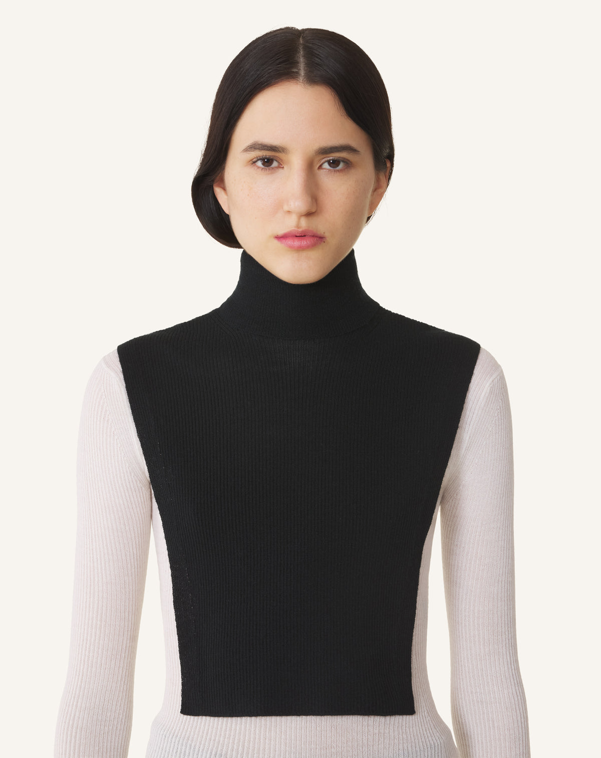 BLACK LANVIN SIGNATURE COLLAR IN CASHMERE