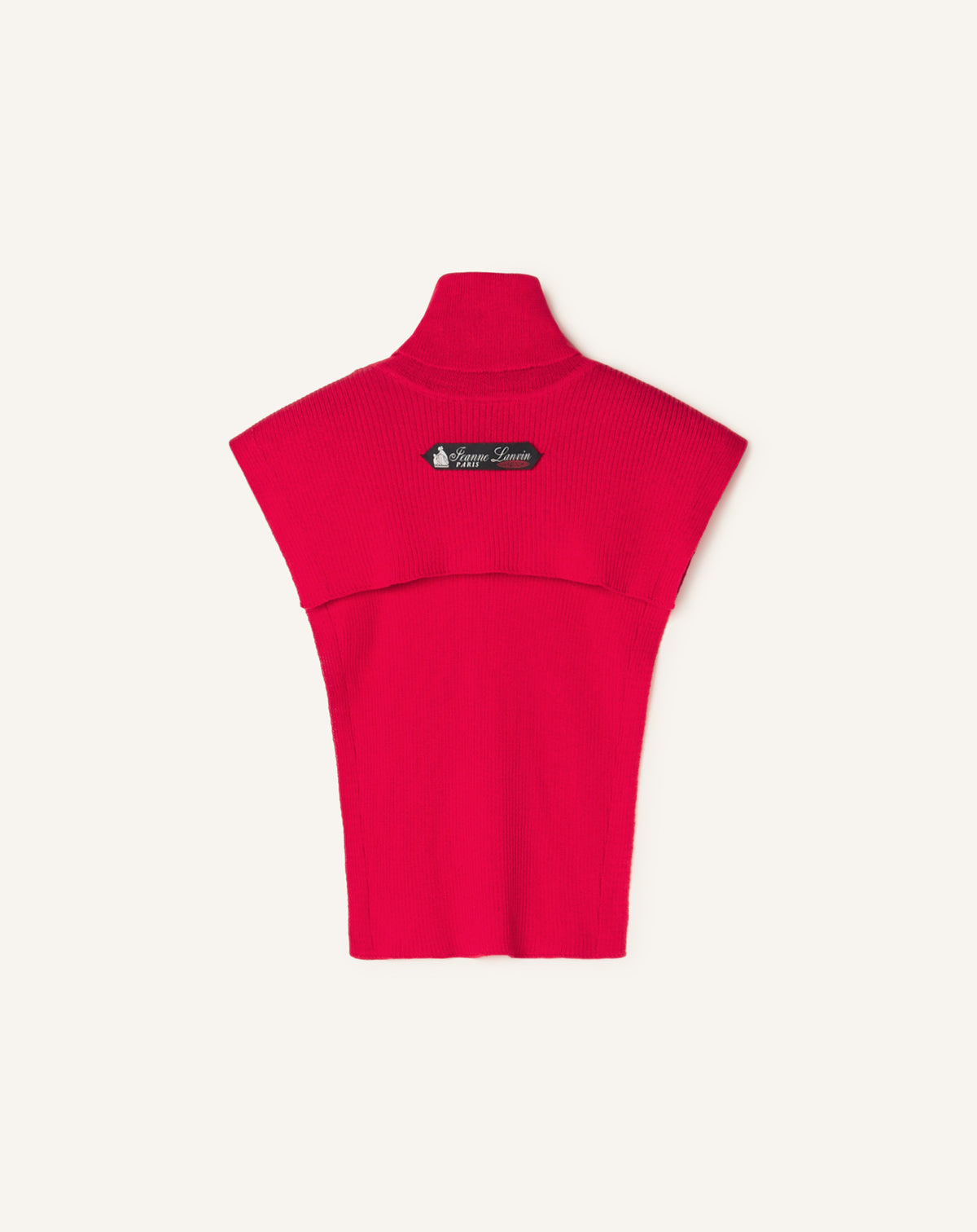 RED LANVIN SIGNATURE COLLAR IN CASHMERE