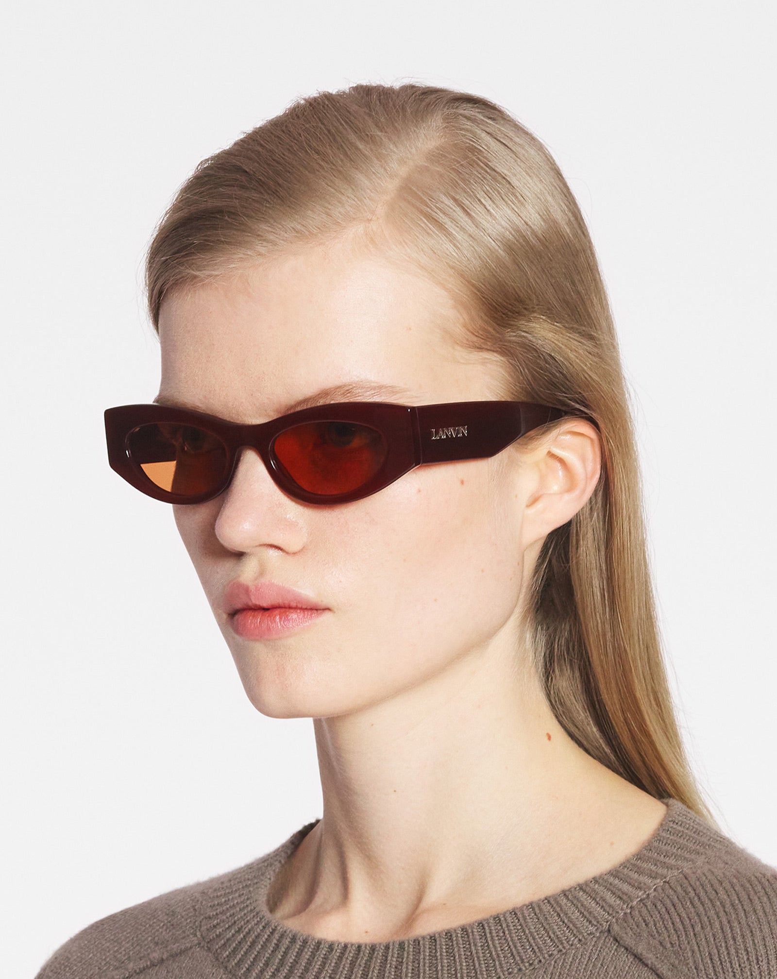 LUNETTES DE SOLEIL LOGO LANVIN MARRON