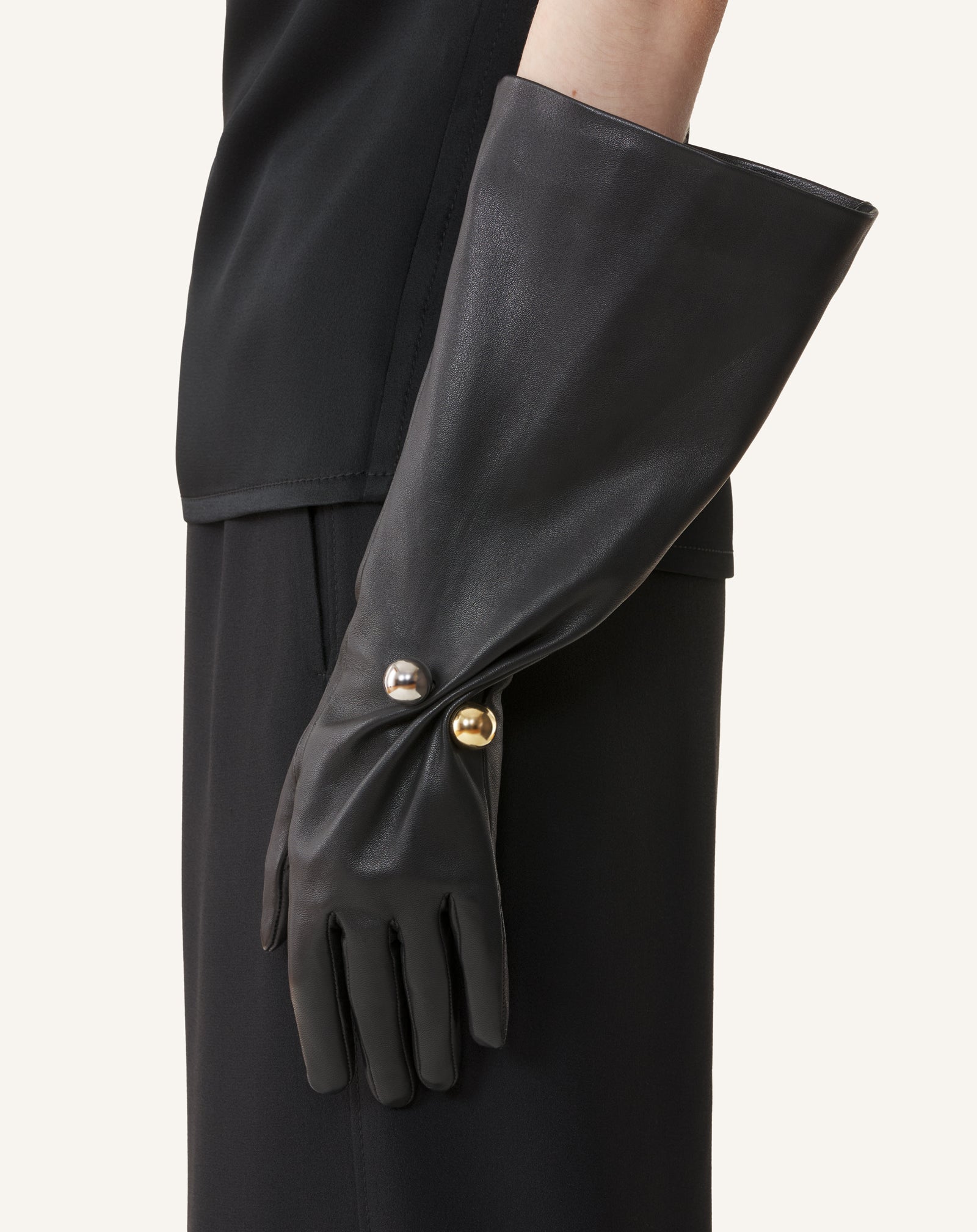 BLACK ONDINE LEATHER GLOVES