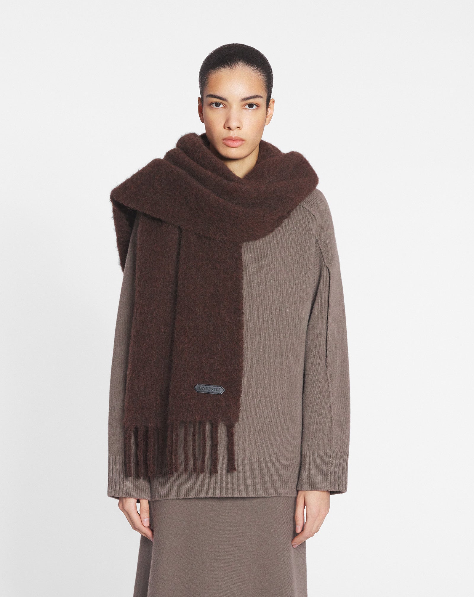 LANVIN FRINGED SCARF IN WOOL