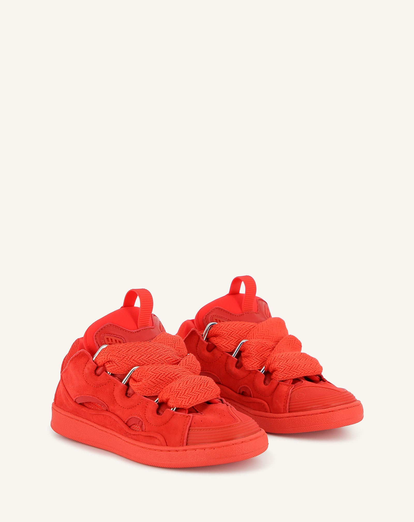 SNEAKERS CURB À LACETS ROUGE