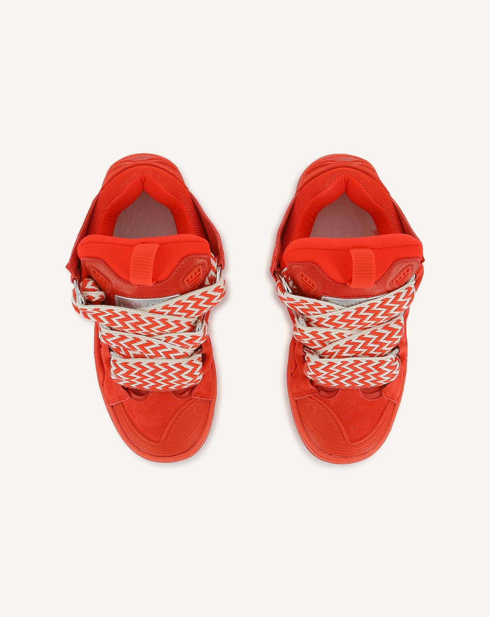 RED LACE-UP TRAINERS