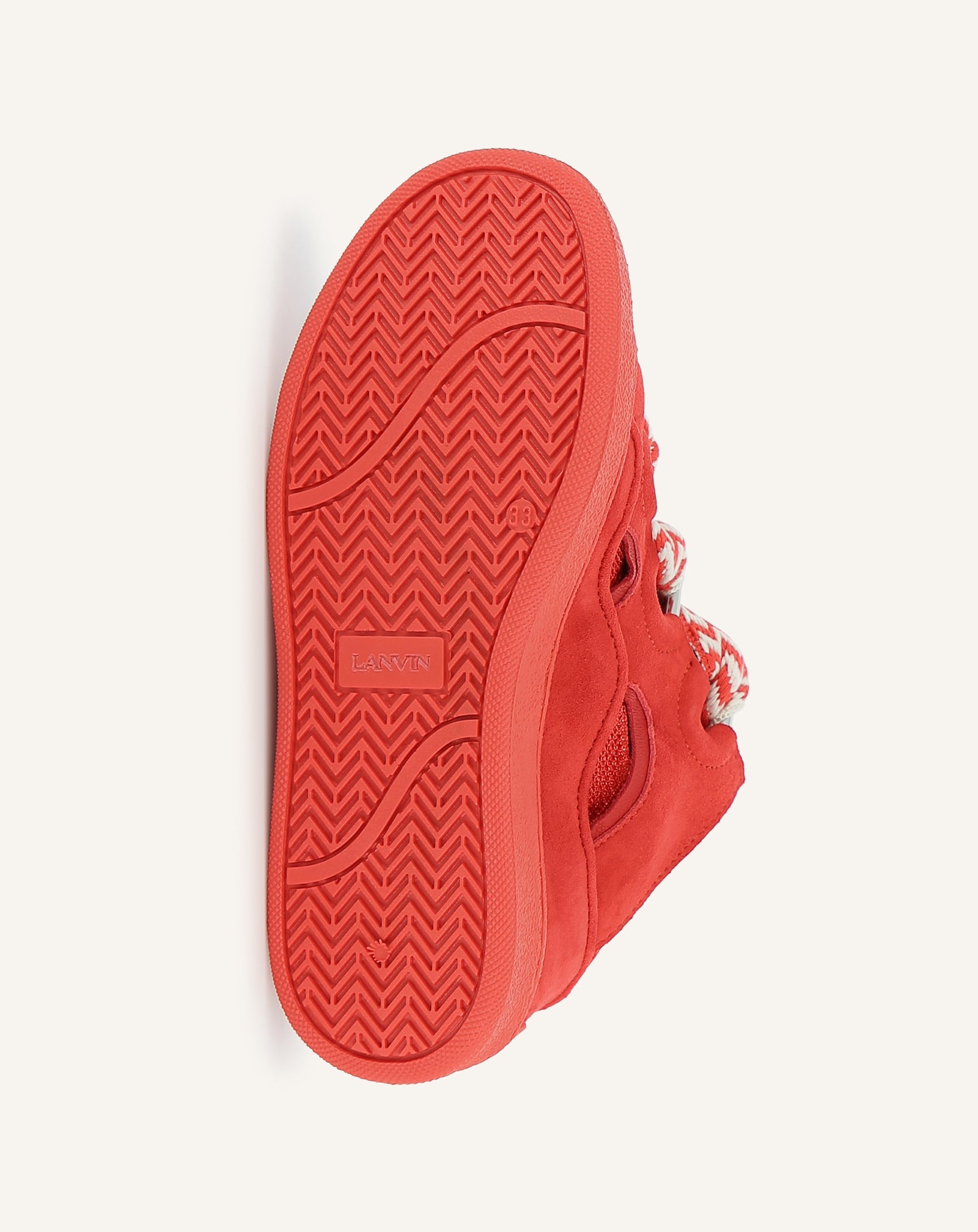 SNEAKERS CURB À LACETS ROUGE