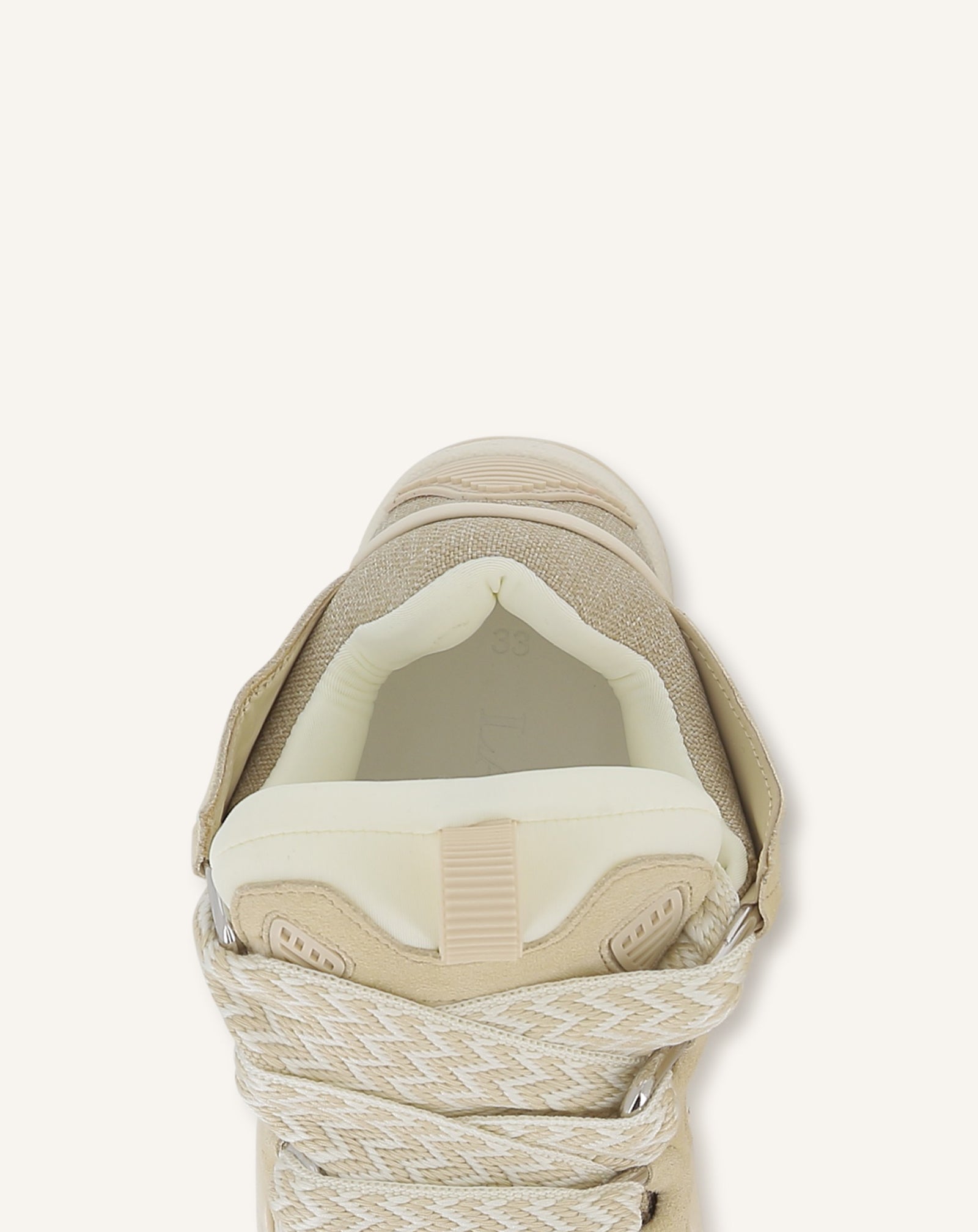 SNEAKERS CURB À LACETS BEIGE