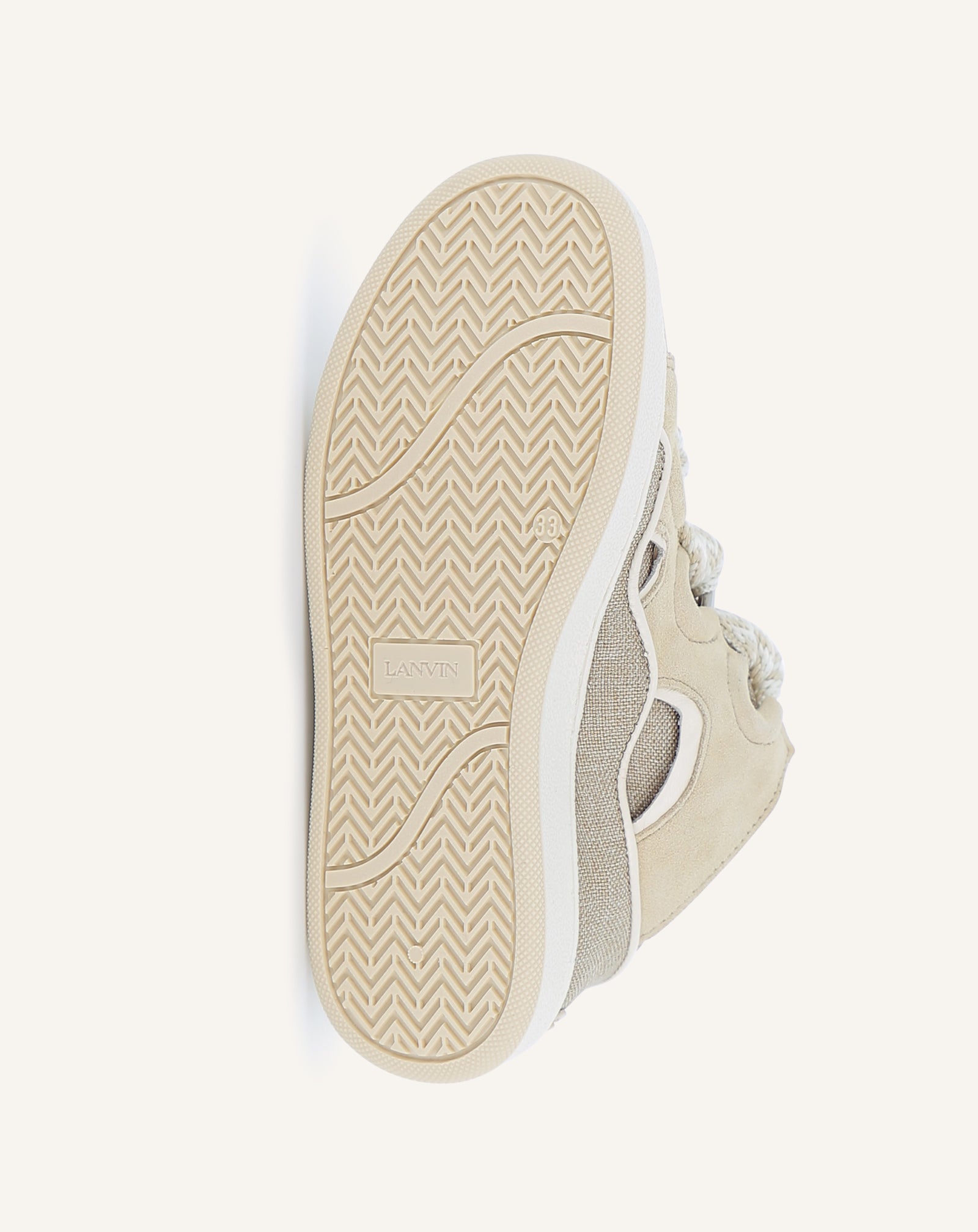 SNEAKERS CURB À LACETS BEIGE