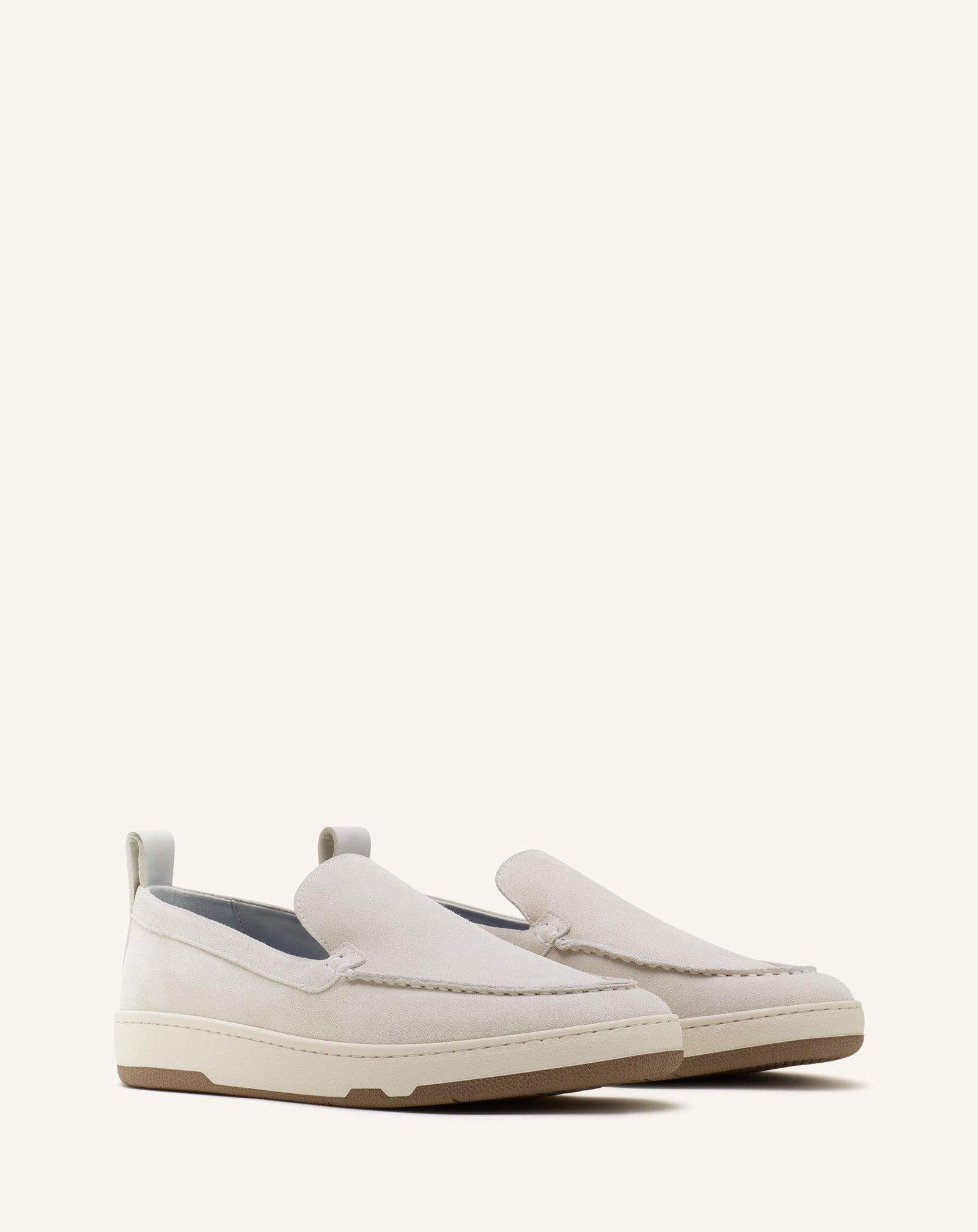 WHITE CRUISER MOCCASINS IN SUEDE
