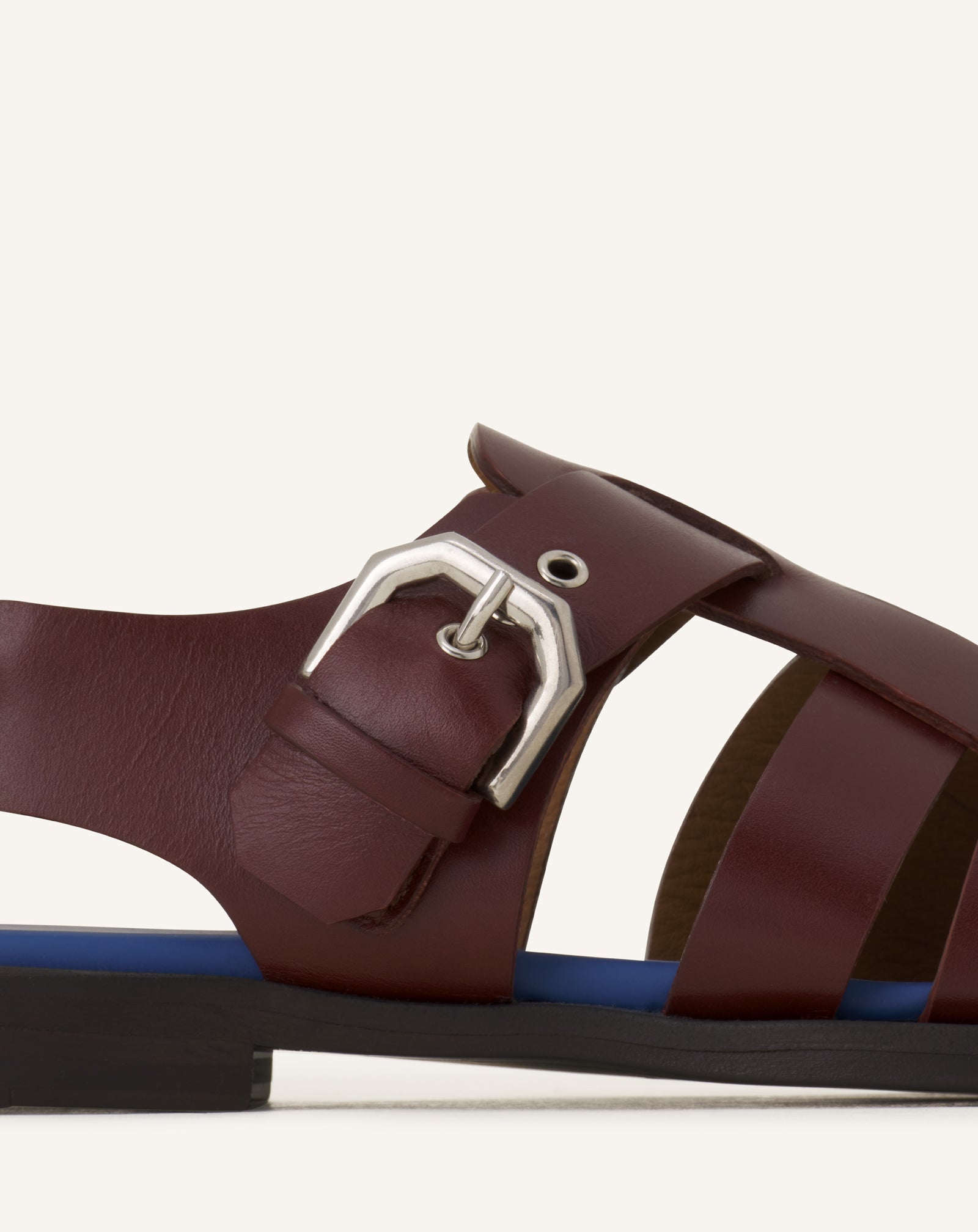 BROWN POINTED-TOE LEATHER SANDALS