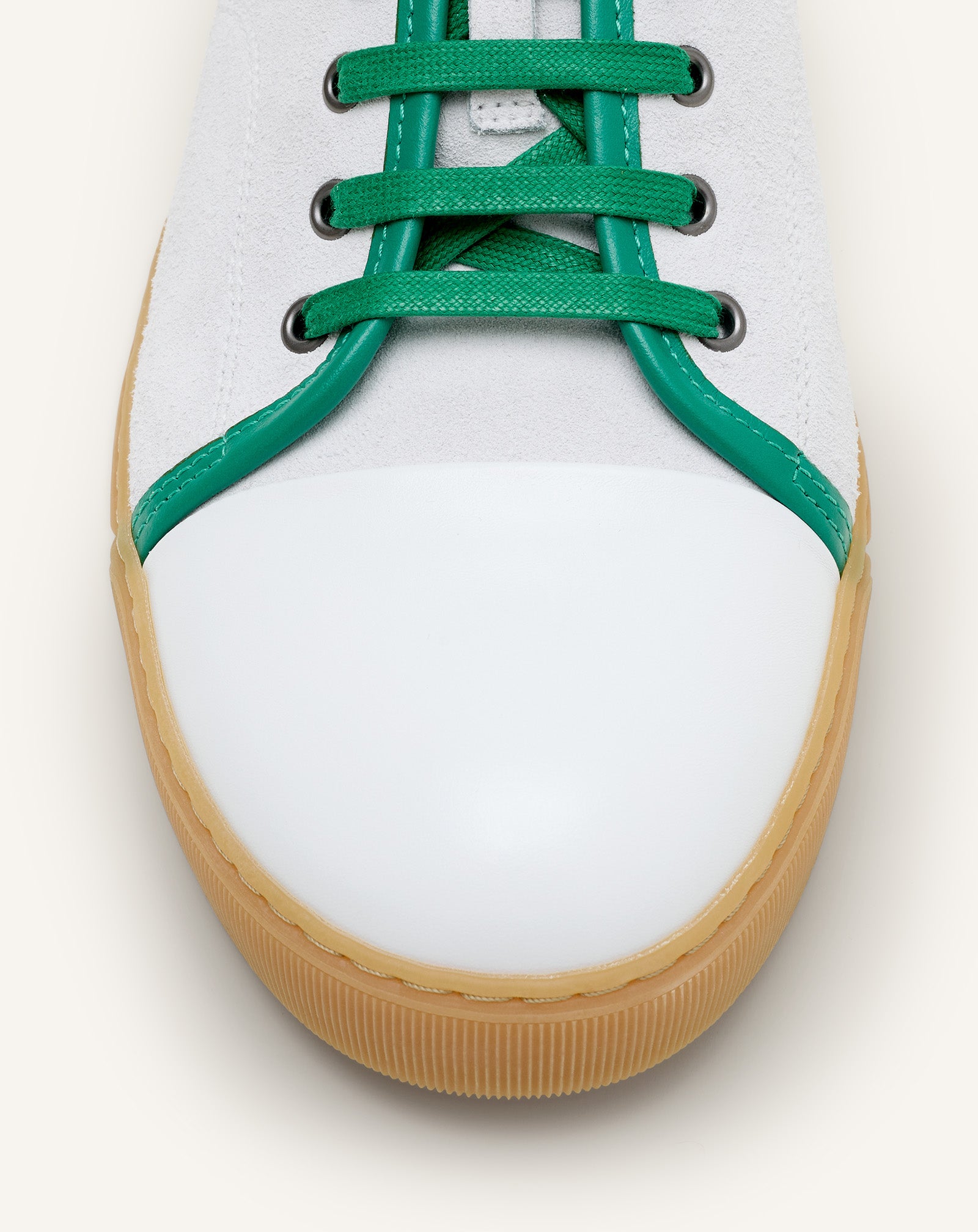 WHITE DBB1 LEATHER AND SUEDE SNEAKERS