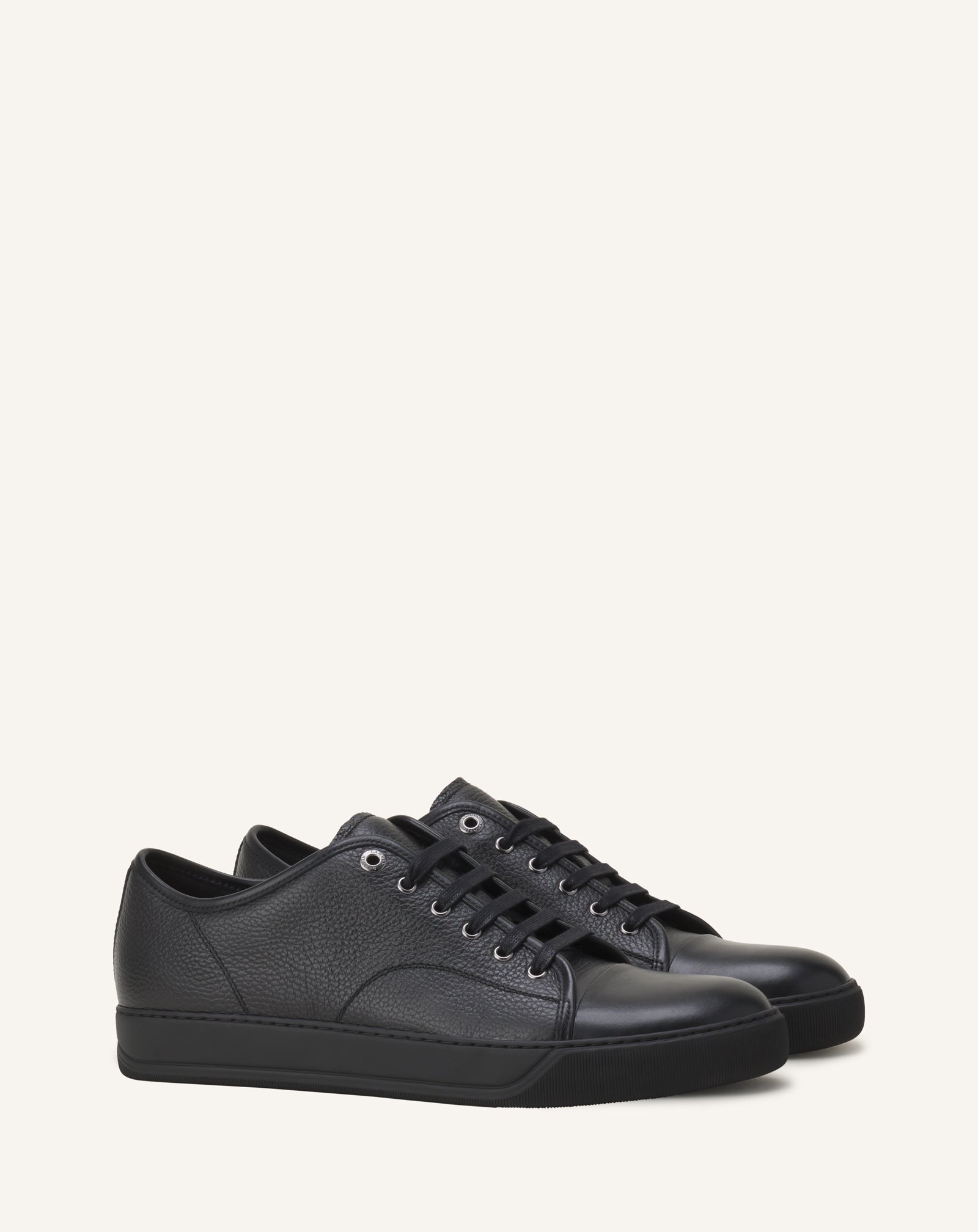 BLACK DBB1 SNEAKERS IN NAPPA AND GRAINED LEATHER