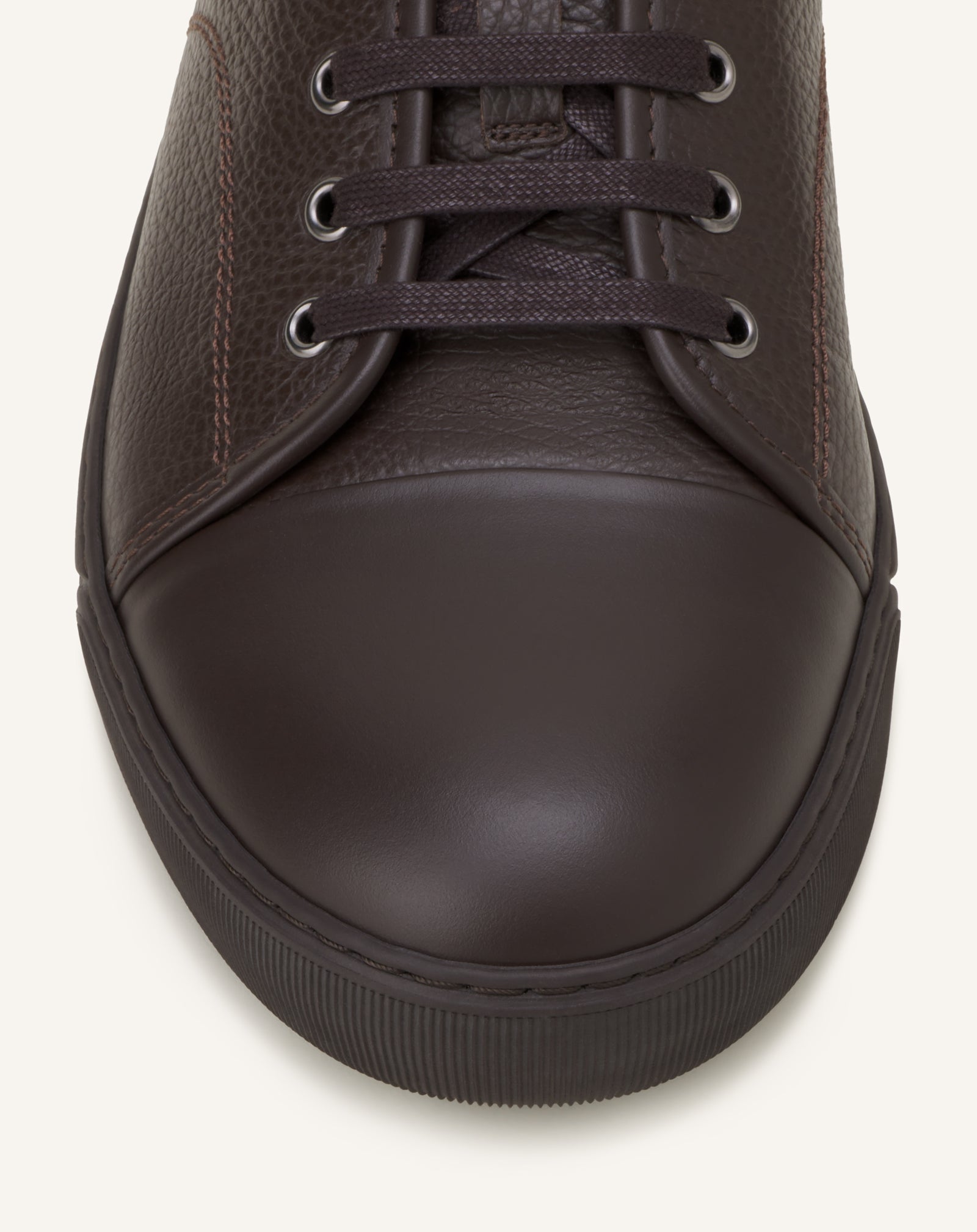 SNEAKERS DBB1 EN CUIR GRAINÉ ET NAPPA MARRON