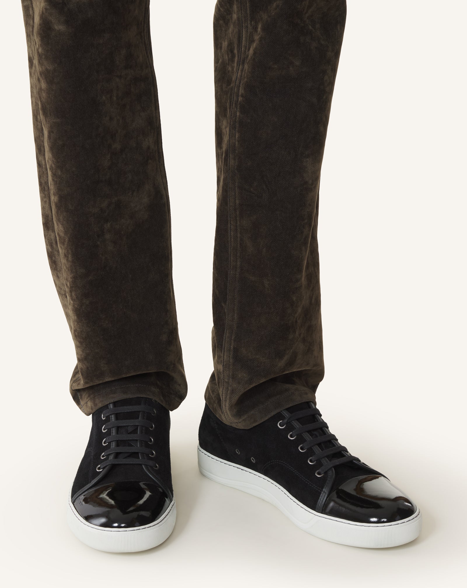 SNEAKERS DBB1 EN SUEDE ET CUIR VERNIS NOIR