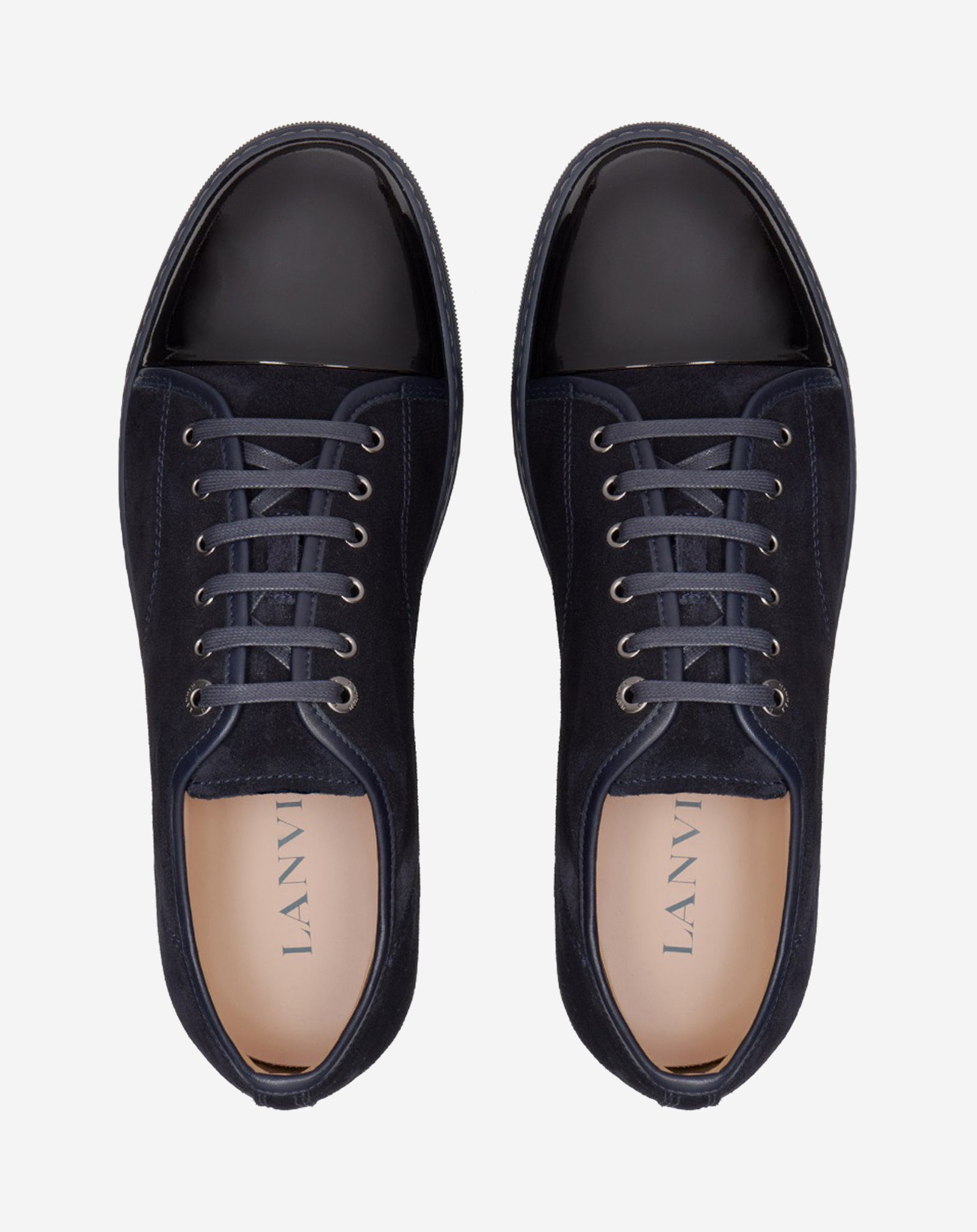 DBB1 SUEDE AND PATENT LEATHER SNEAKERS NAVY BLUE