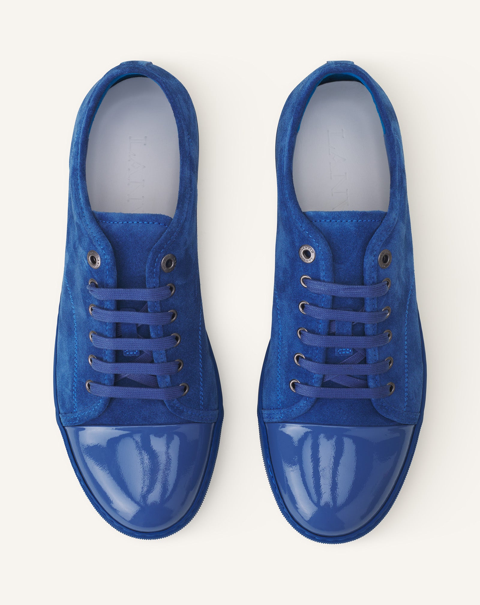 SNEAKERS DBB1 EN SUEDE ET CUIR VERNIS BLEU