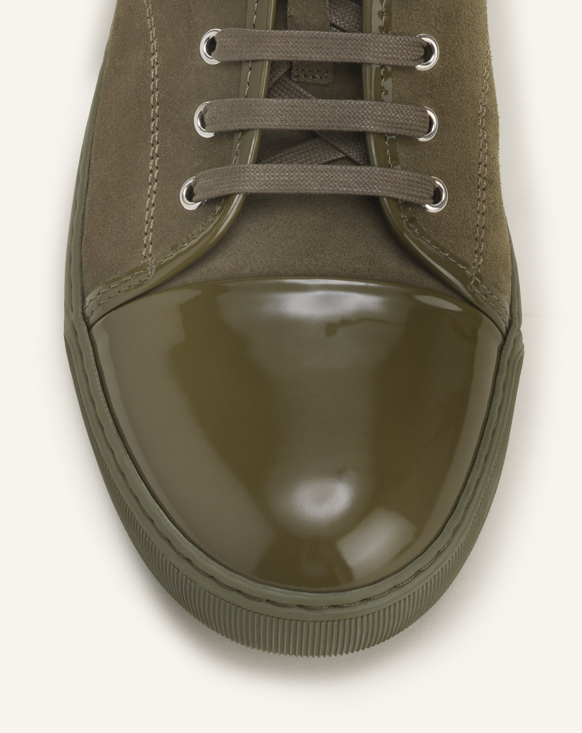 GREEN DBB1 SNEAKERS IN PATENT LEATHER AND SUEDE